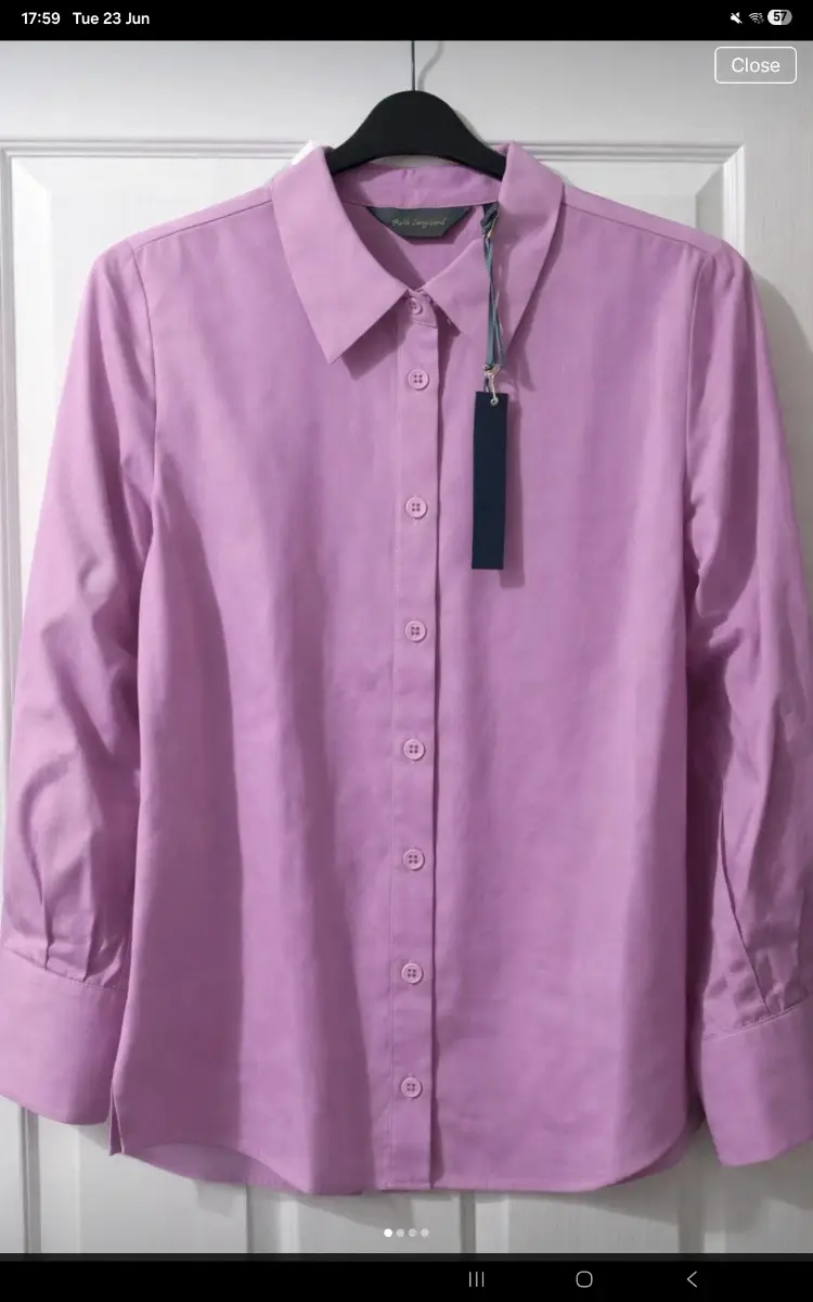 Ruth Langsford Lilac/Pink Button Shirt – Long Sleeve – Smart Casual – Size 8