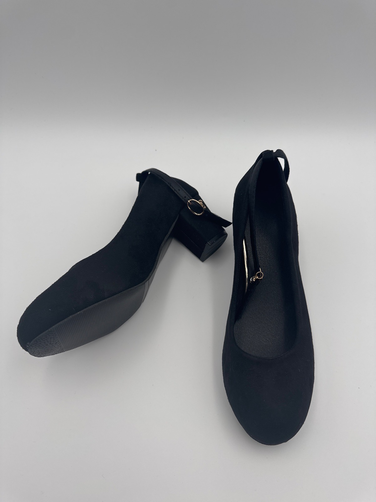 Women’s Black Block Heel Court Shoes – EU 39 / UK 6