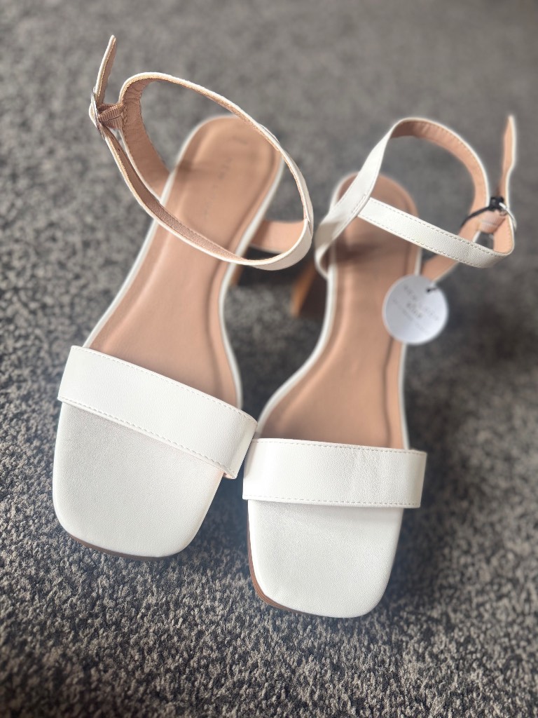 Newlook Womens White Heels Brand New