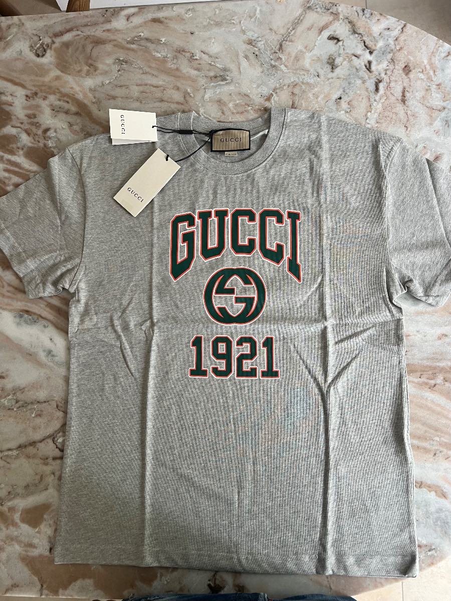 Gucci Cotton Jersey Printed T- Shirt 'Grey'| RRP £469