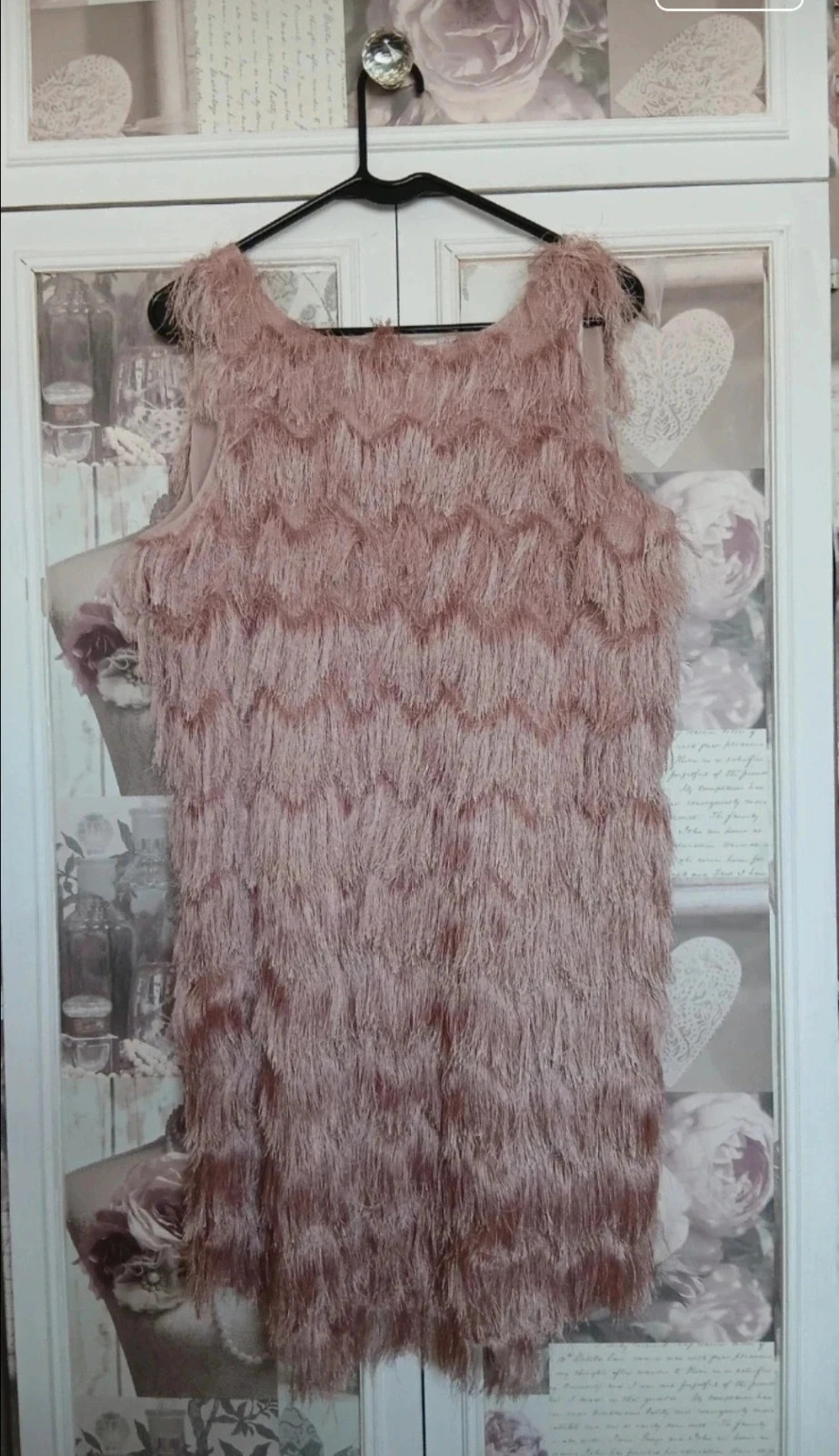 Zara Tiered Fringe Blush Pink Mini Dress