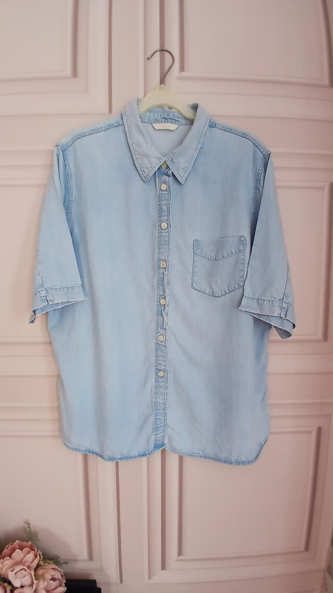 Marks & Spencer Women's Light Blue Chambray Shirt UK 18