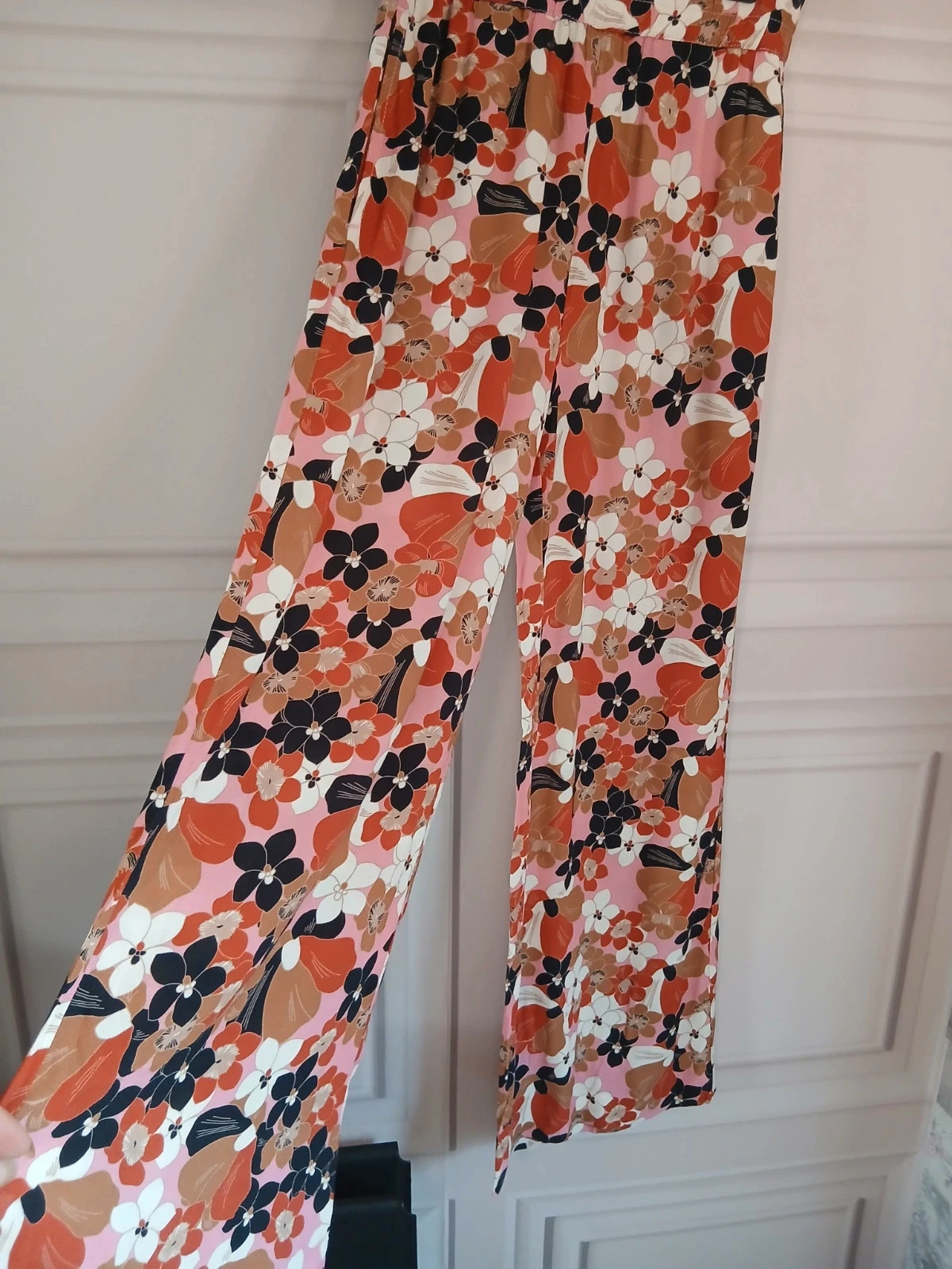Nicla Italian Floral Wide Leg Trousers - Size XXS (Made in Italy)