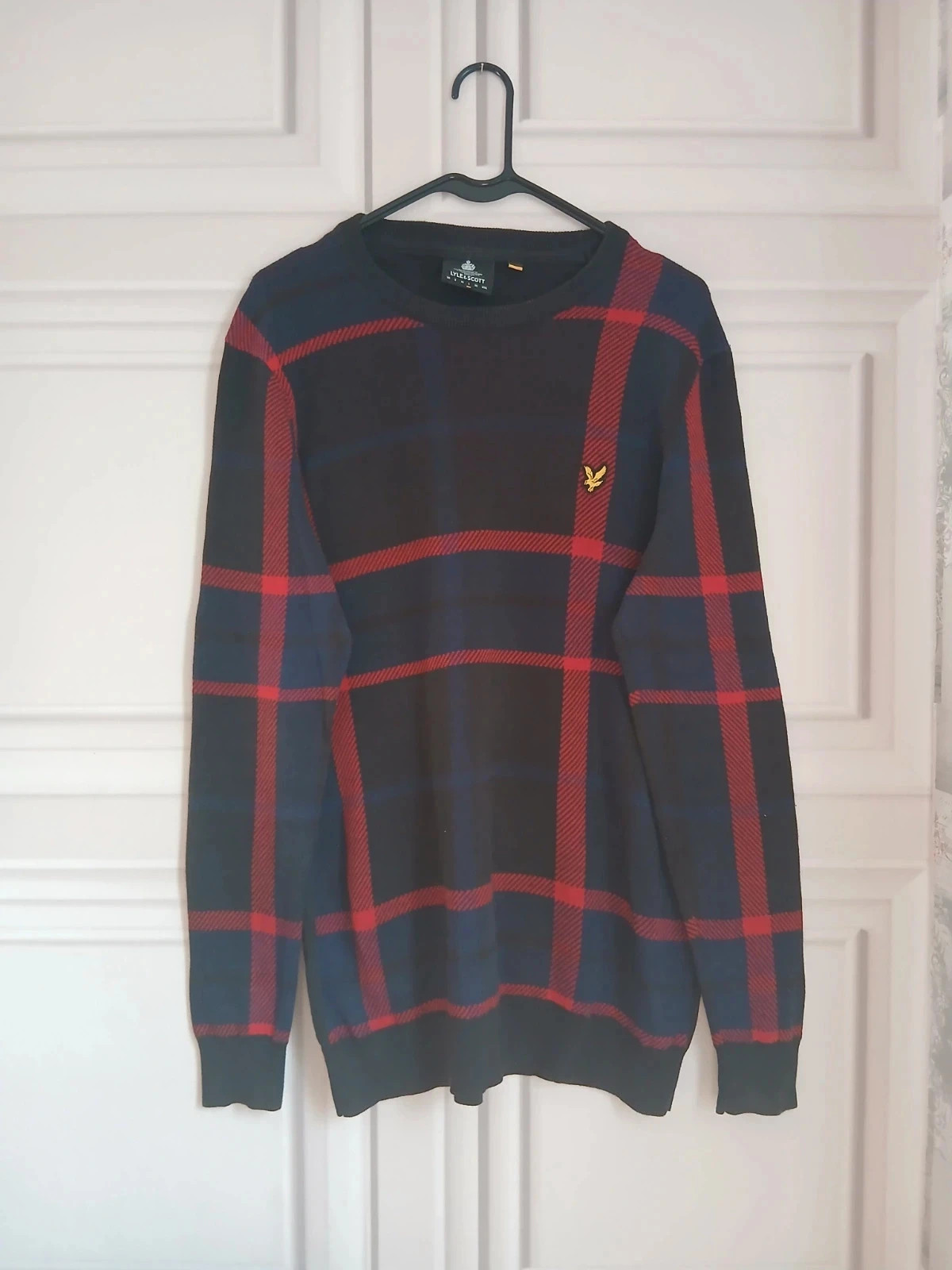 Lyle & Scott 100% Cotton Mens Plaid/Tartan Knit Jumper
