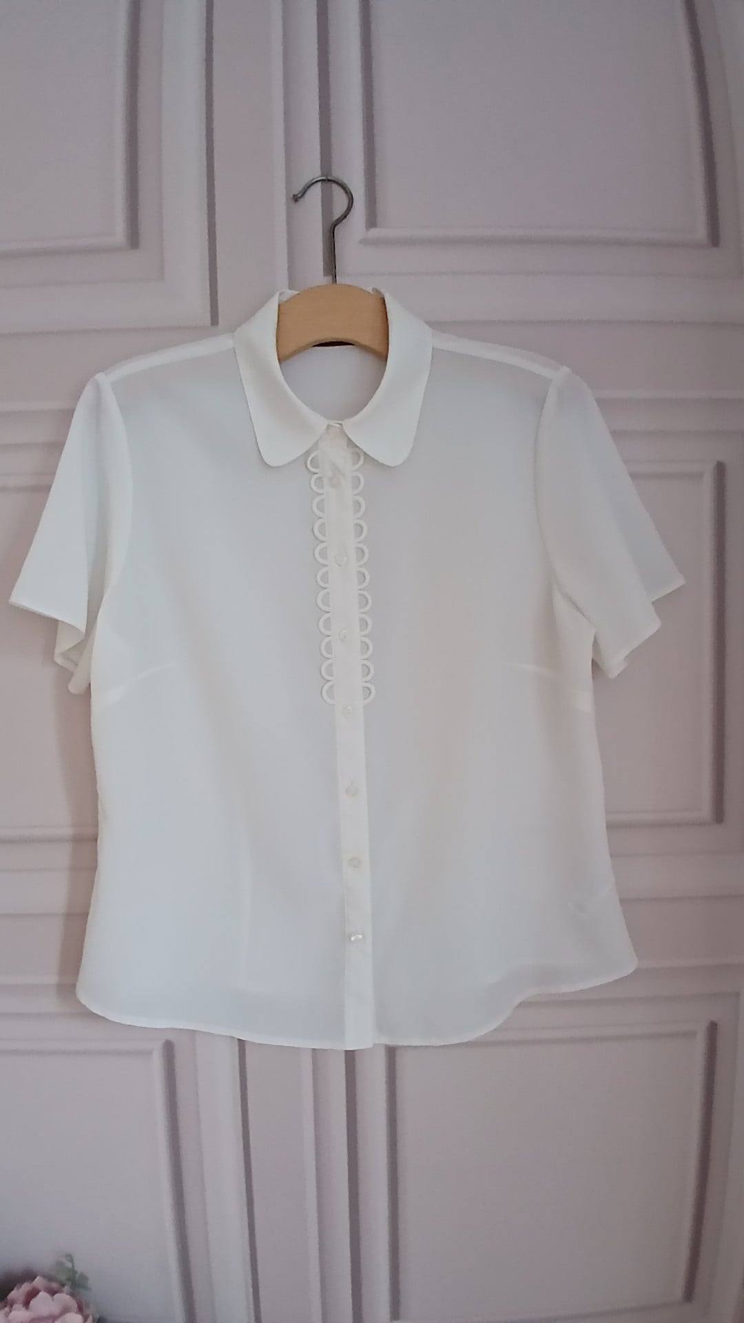 Classics Women's Ivory Short Sleeve Blouse Size 14