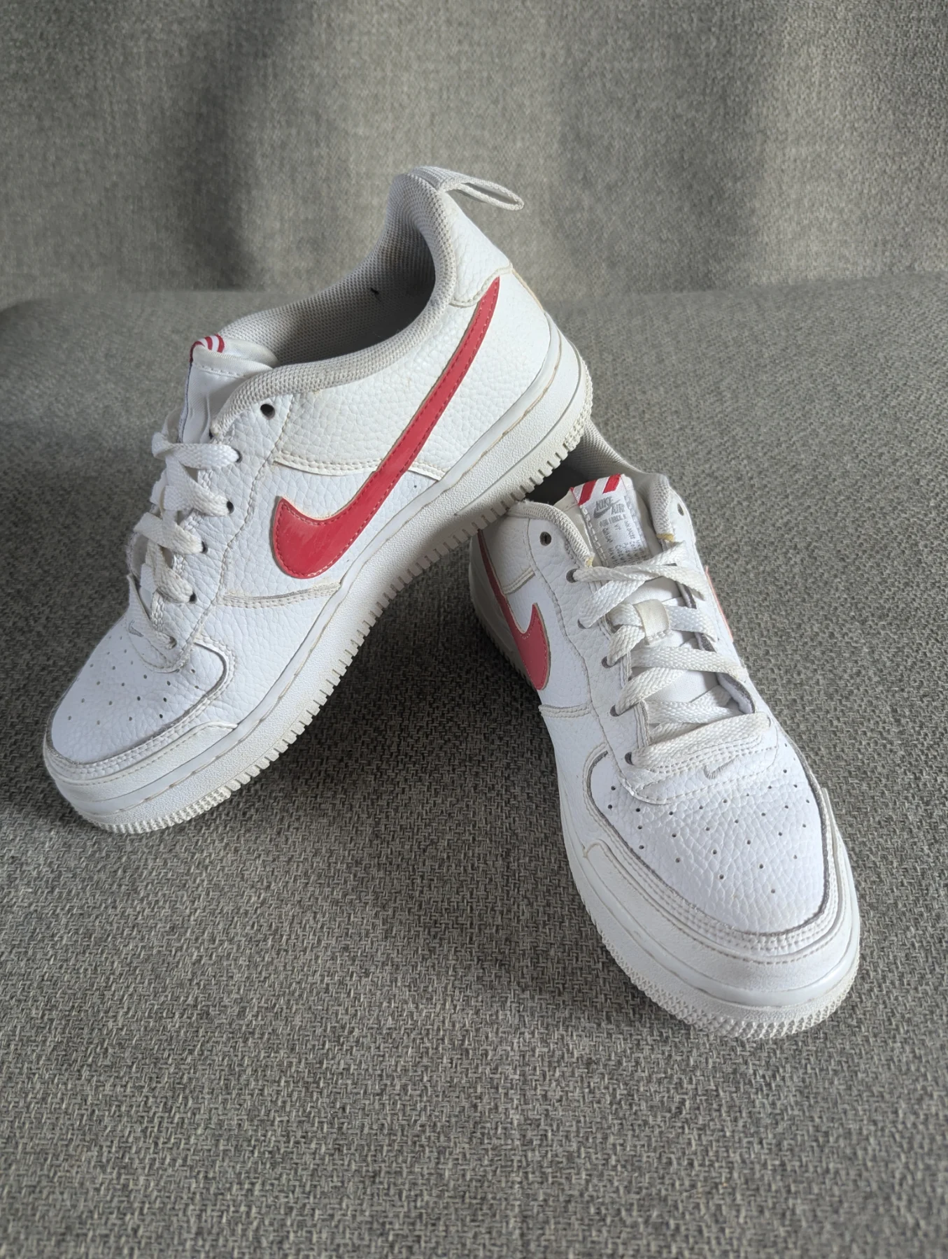 Nike Court Vision Low CZ4203-100 White Red Trainers UK Size 5