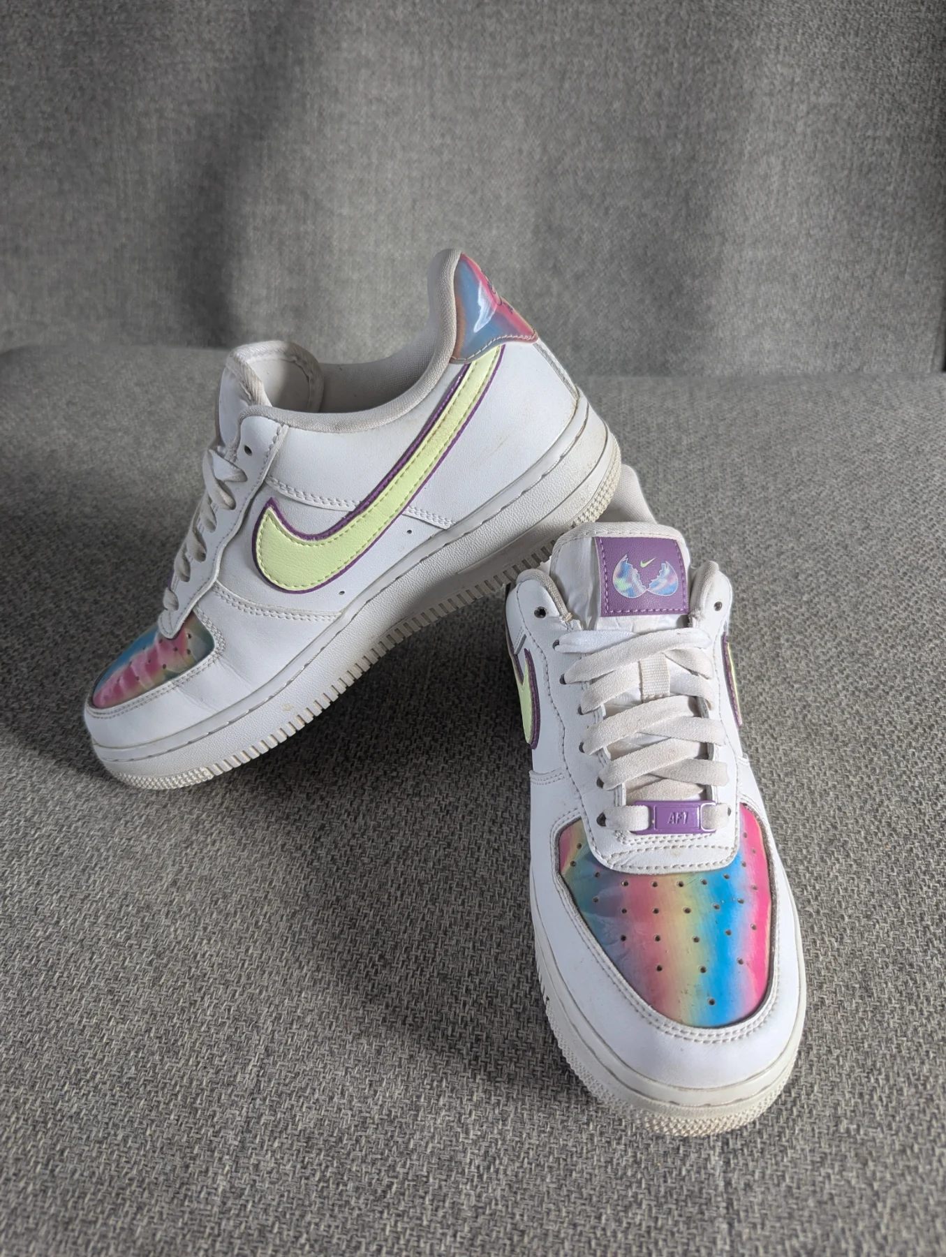 Nike Air Force 1 Low Easter 2020 White Barely Volt Trainers CW0367-100 UK 4