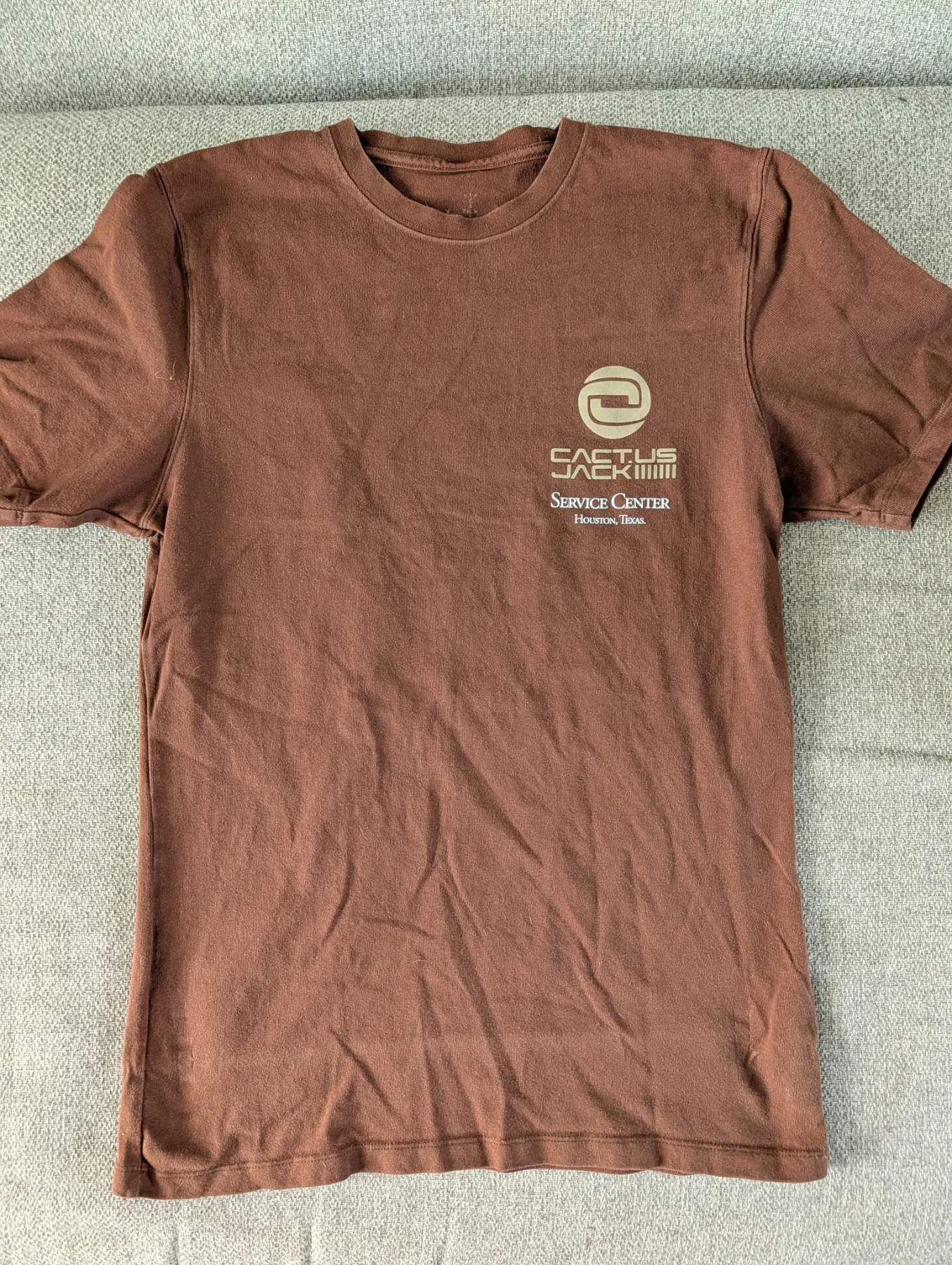 Nike Cactus Jack Service Center Houston Texas Brown Graphic T-Shirt Size M
