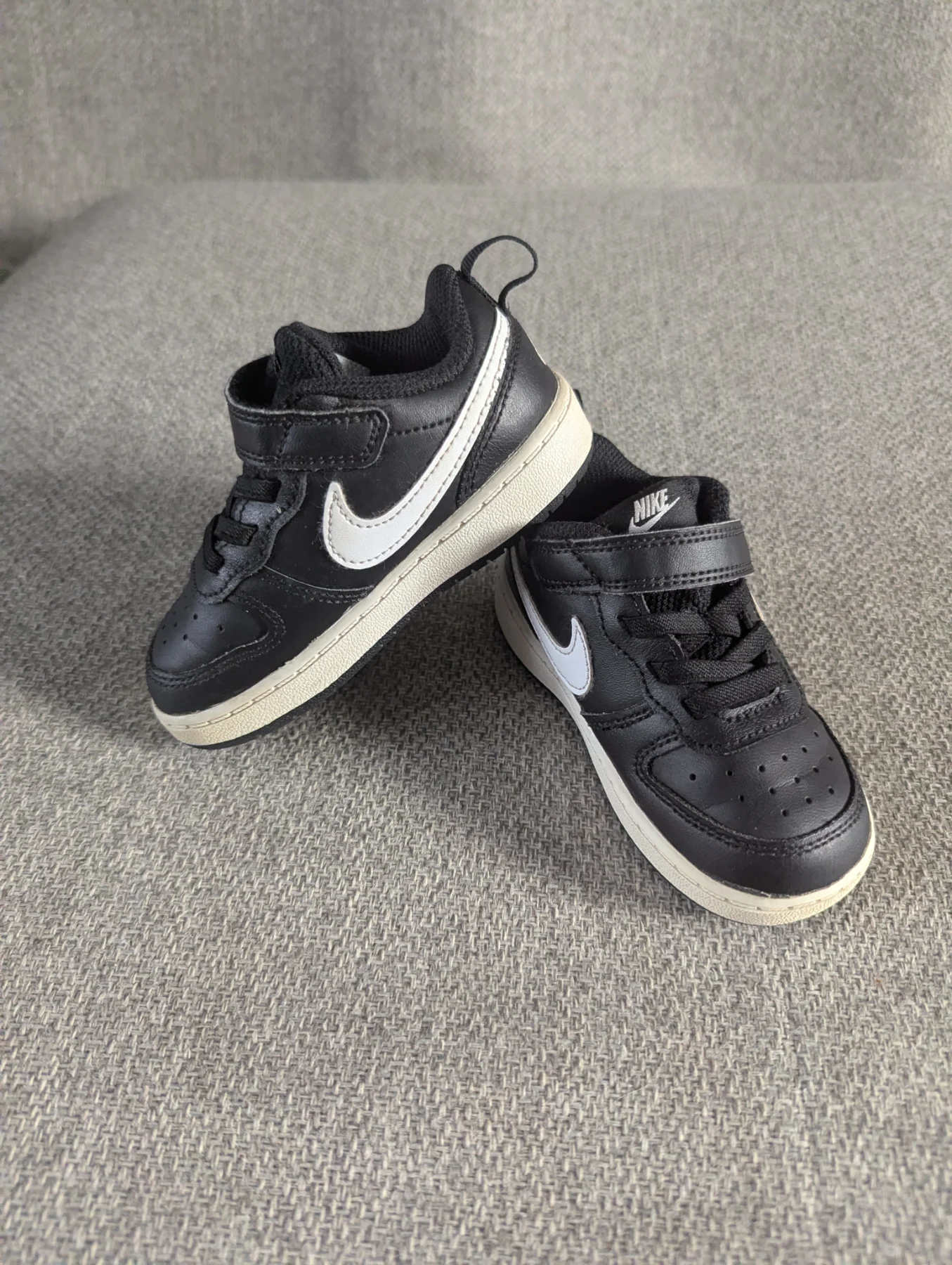 Nike Court Borough Low 2 TD Baby Toddler Black White Trainers BQ5453-002 UK 6.5