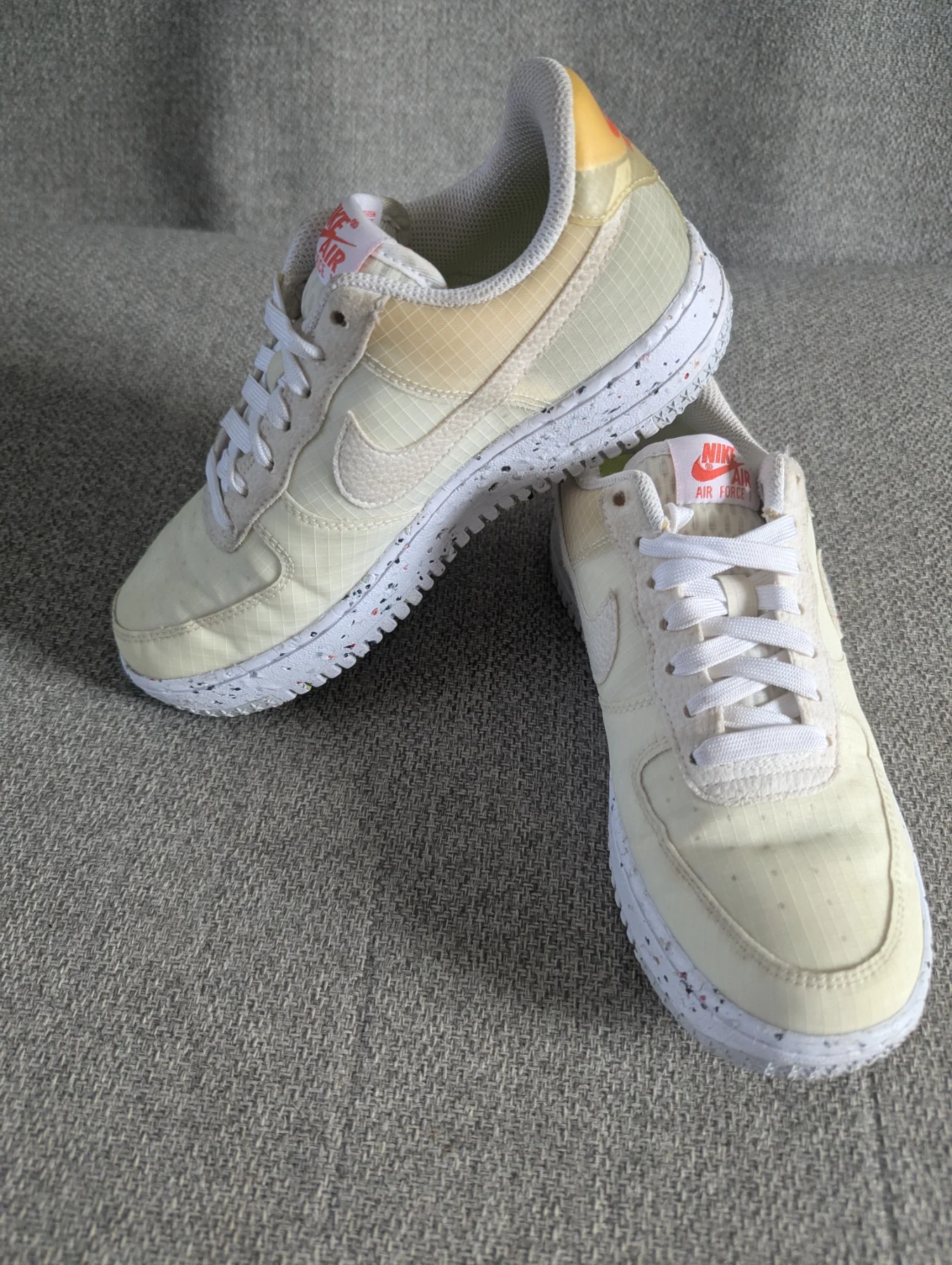 Nike Air Force 1 Low Crater Move To Zero White Orange Trainers UK 5.5