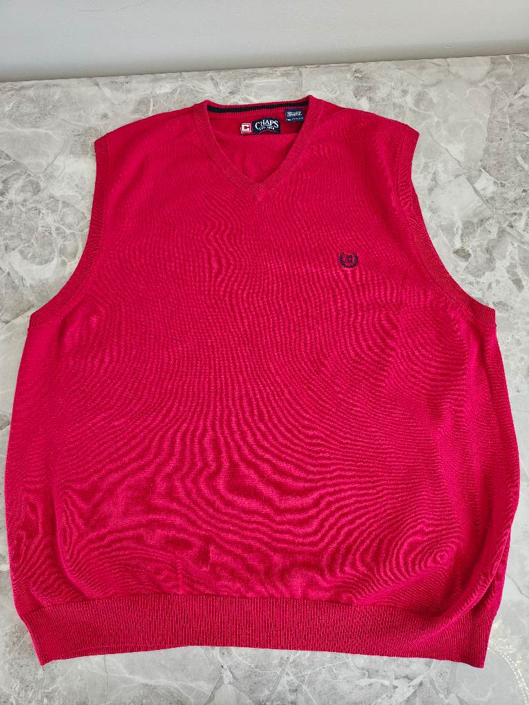 Men's XL Chaps red V-neck cotton sweater vest