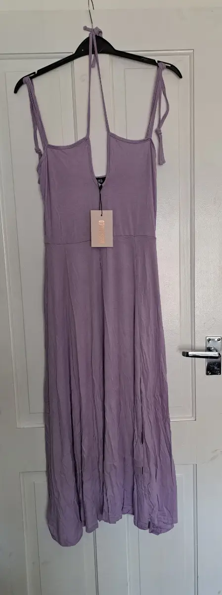 Missguided purple tie shoulder dress size 10