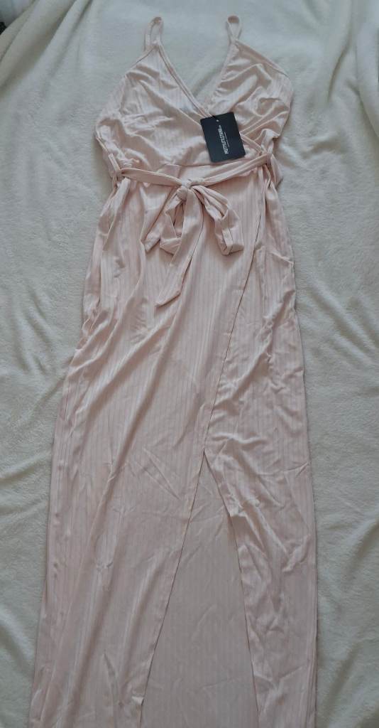PrettyLittleThing size 10 ribbed wrapped dress
