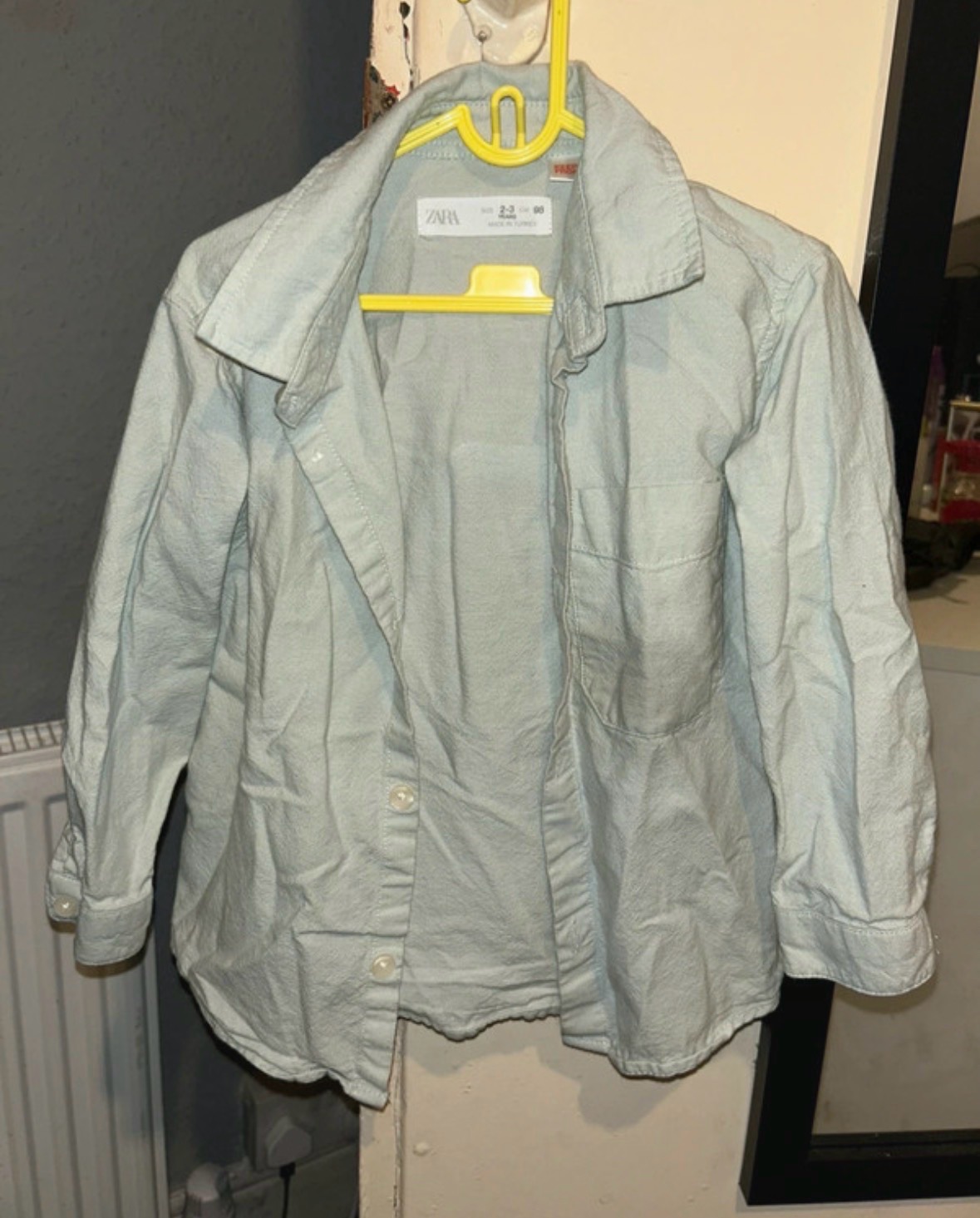 Zara Boys Shirt Size 2-3 Years Long Sleeve Button Up Cotton