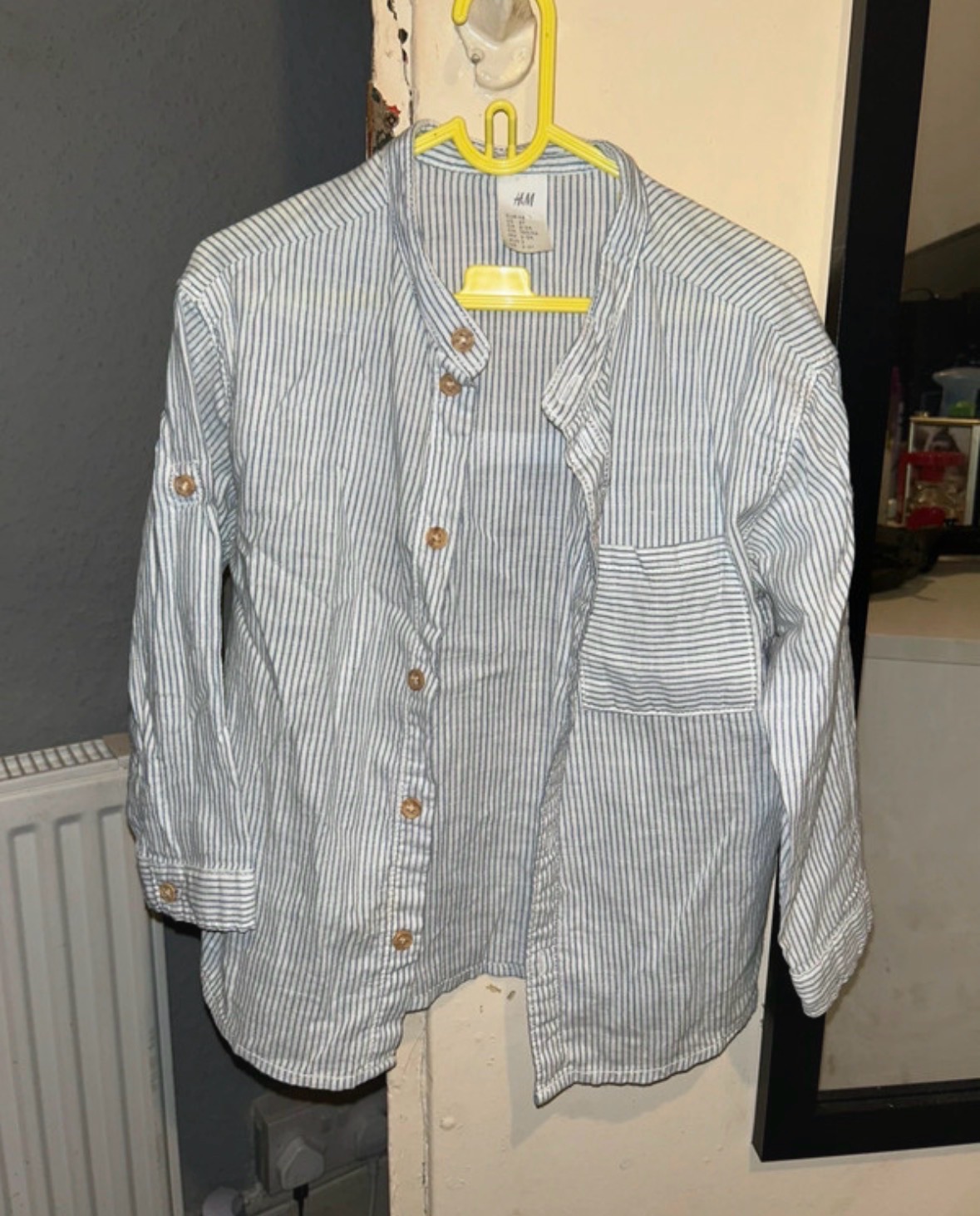 H&M Boys Shirt Size 2-3 Years Long Sleeve Button Up Striped