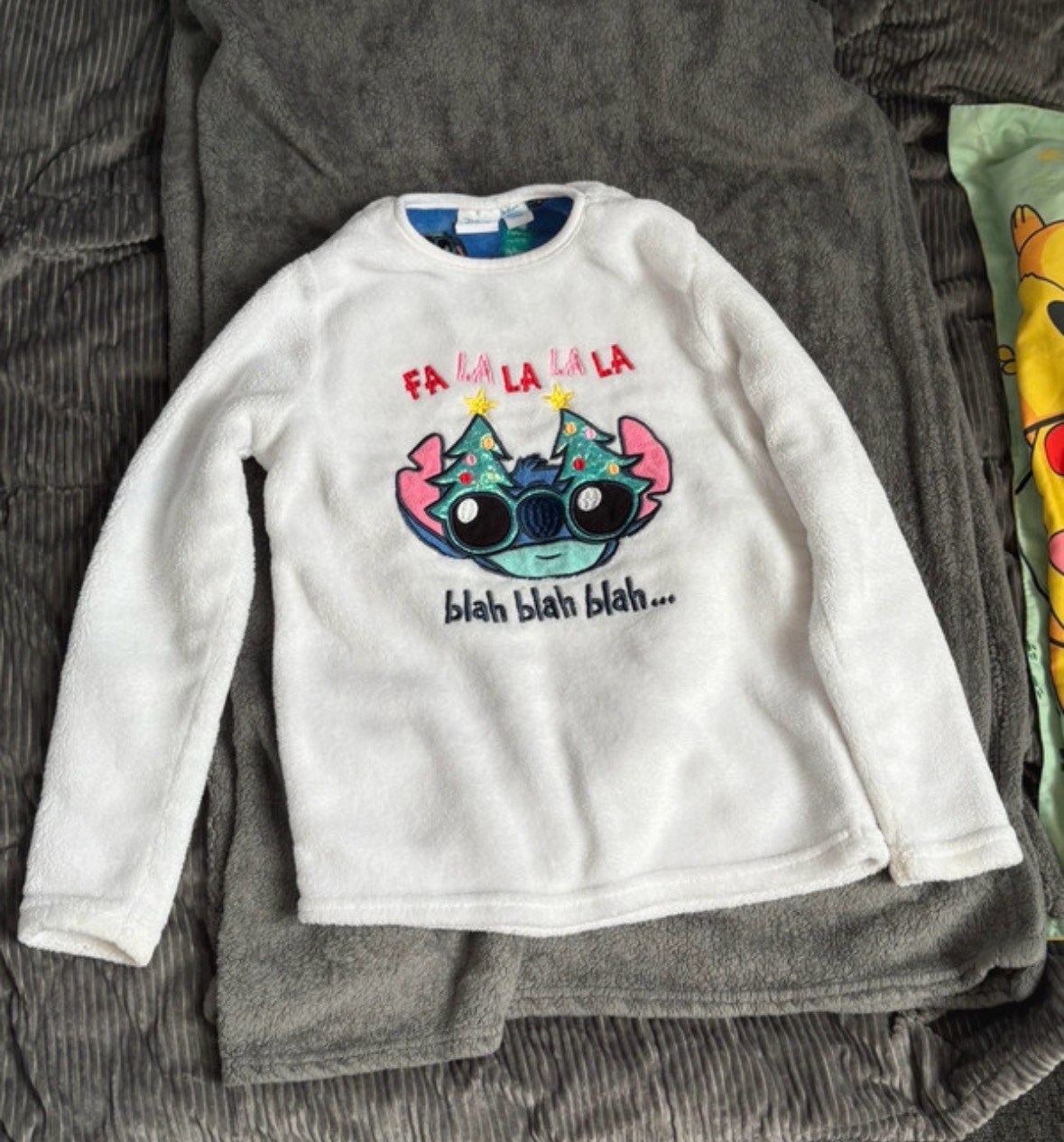 Primark stitch Christmas pyjamas size 9/10 girls
