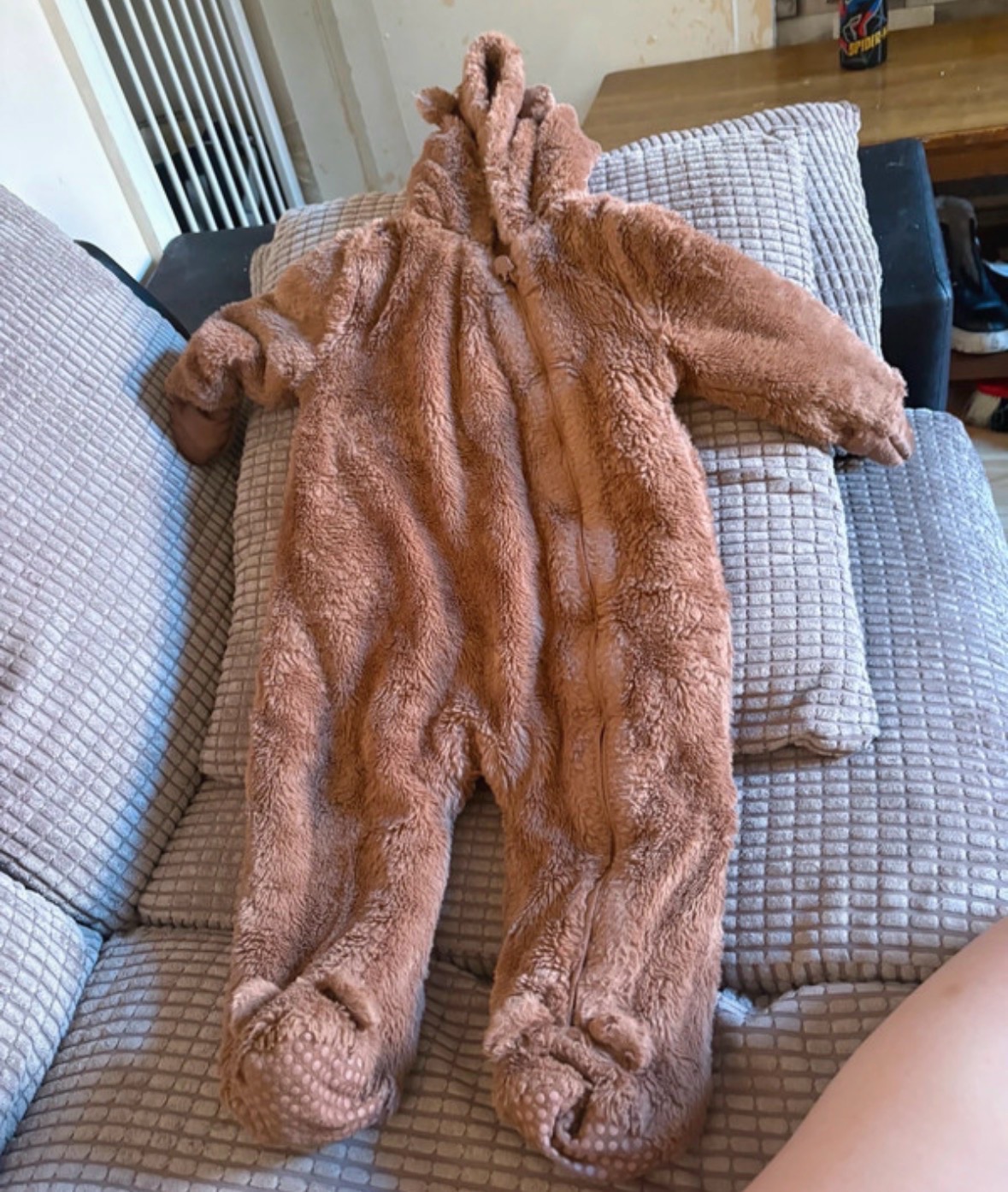 Primark Snowsuit Bear Unisex Age 12-18 Months Brown with Hood