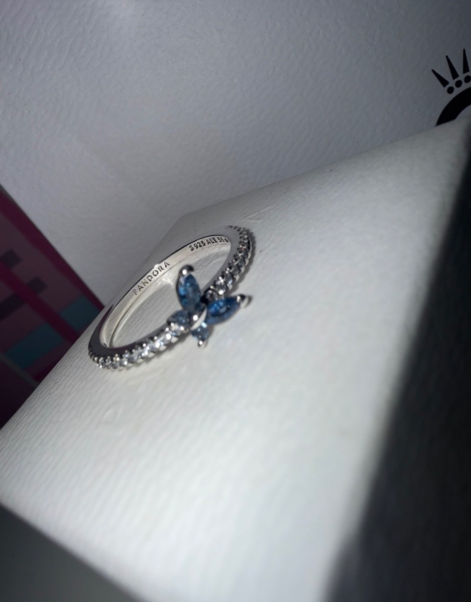 Pandora Sterling silver butterfly ring size 56 17.8