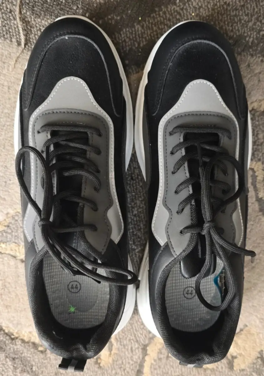 Men’s Chunky Trainers Black, Grey & White – Size EU 44 – New