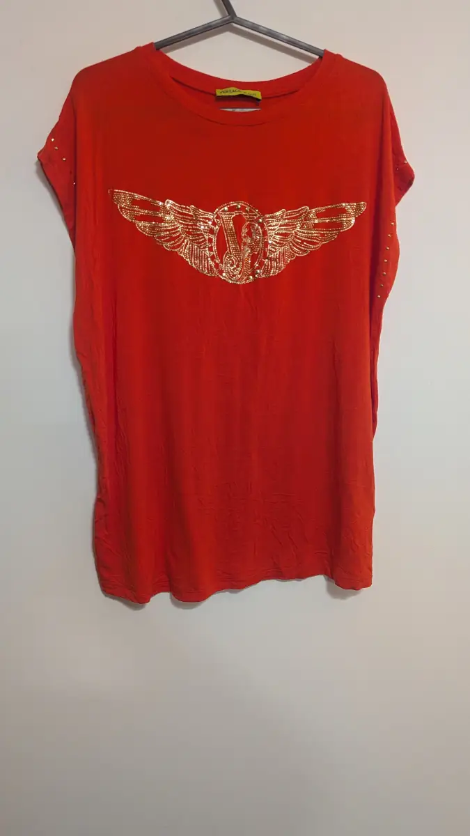 Versace Jeans red Gold Wing Logo T‑Shirt | UK 12–14