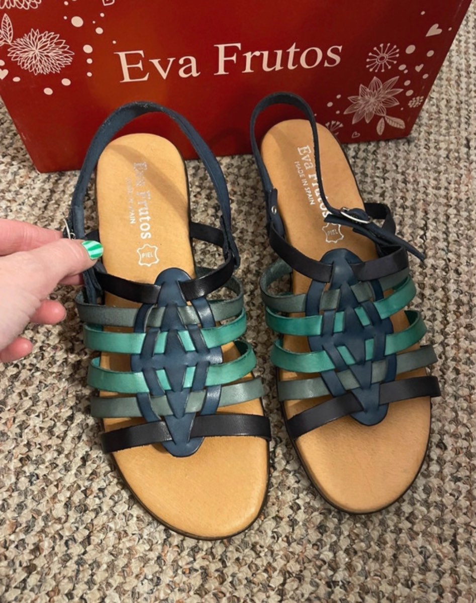 Eva Frutos - blue woven leather sandals