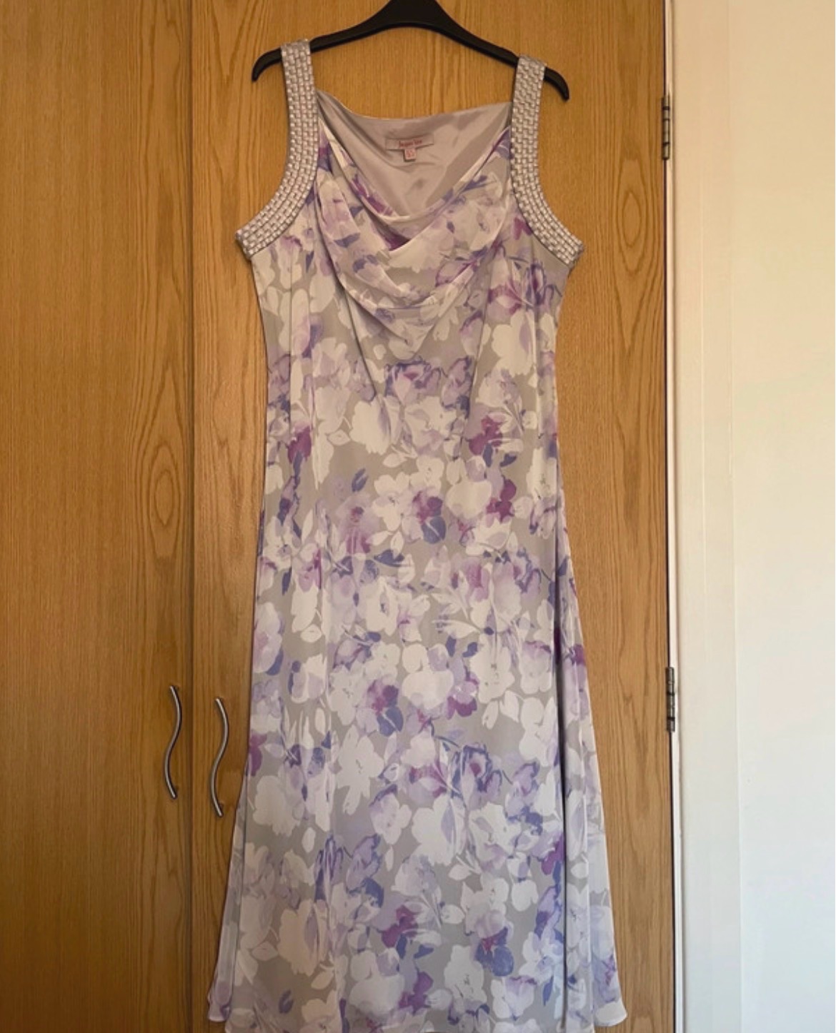 Jacques Vert Purple White Floral midi dress