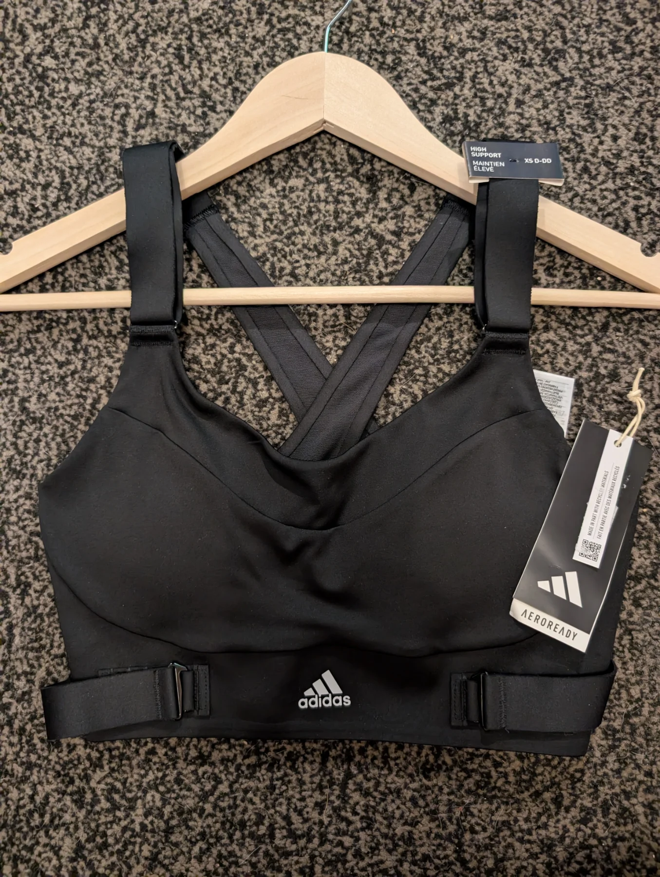 Adidas fastimpact sports bra size S D-DD luxe run high support