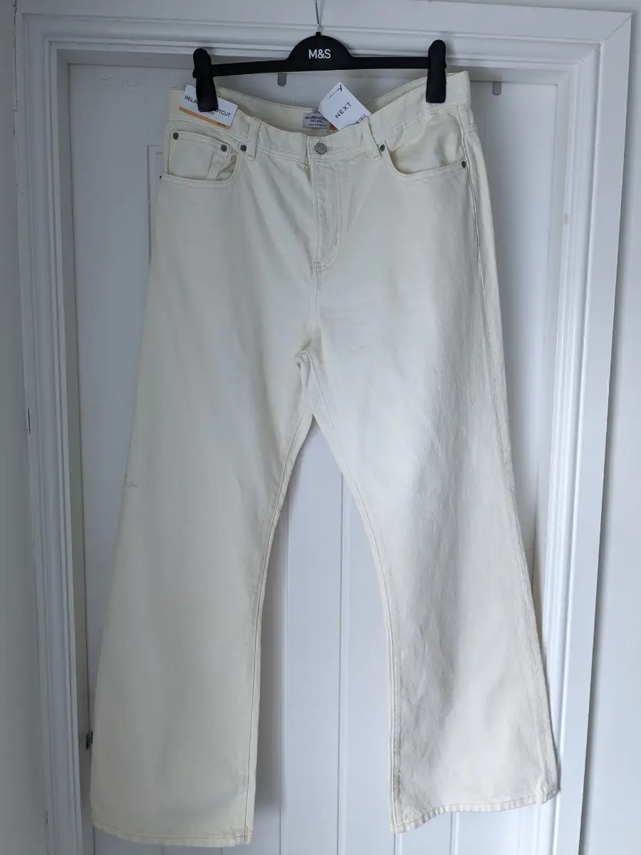 NWTS Next size 16R butter lemon jeans, relaxed bootcut jeans, mid rise jeans, wide leg jeans.