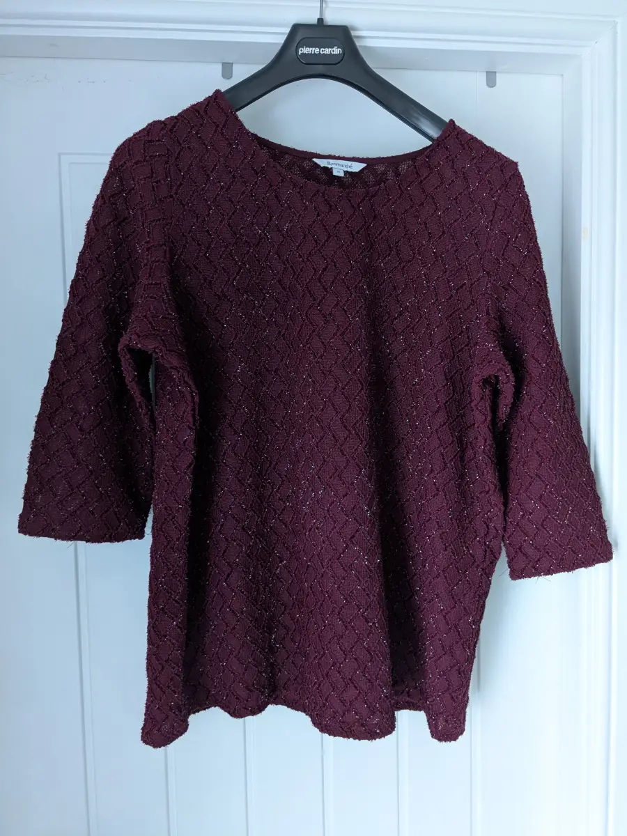 Bonmarche size 18 burgundy thin jumper, sparkling jumper, knitted top, autumn tops.