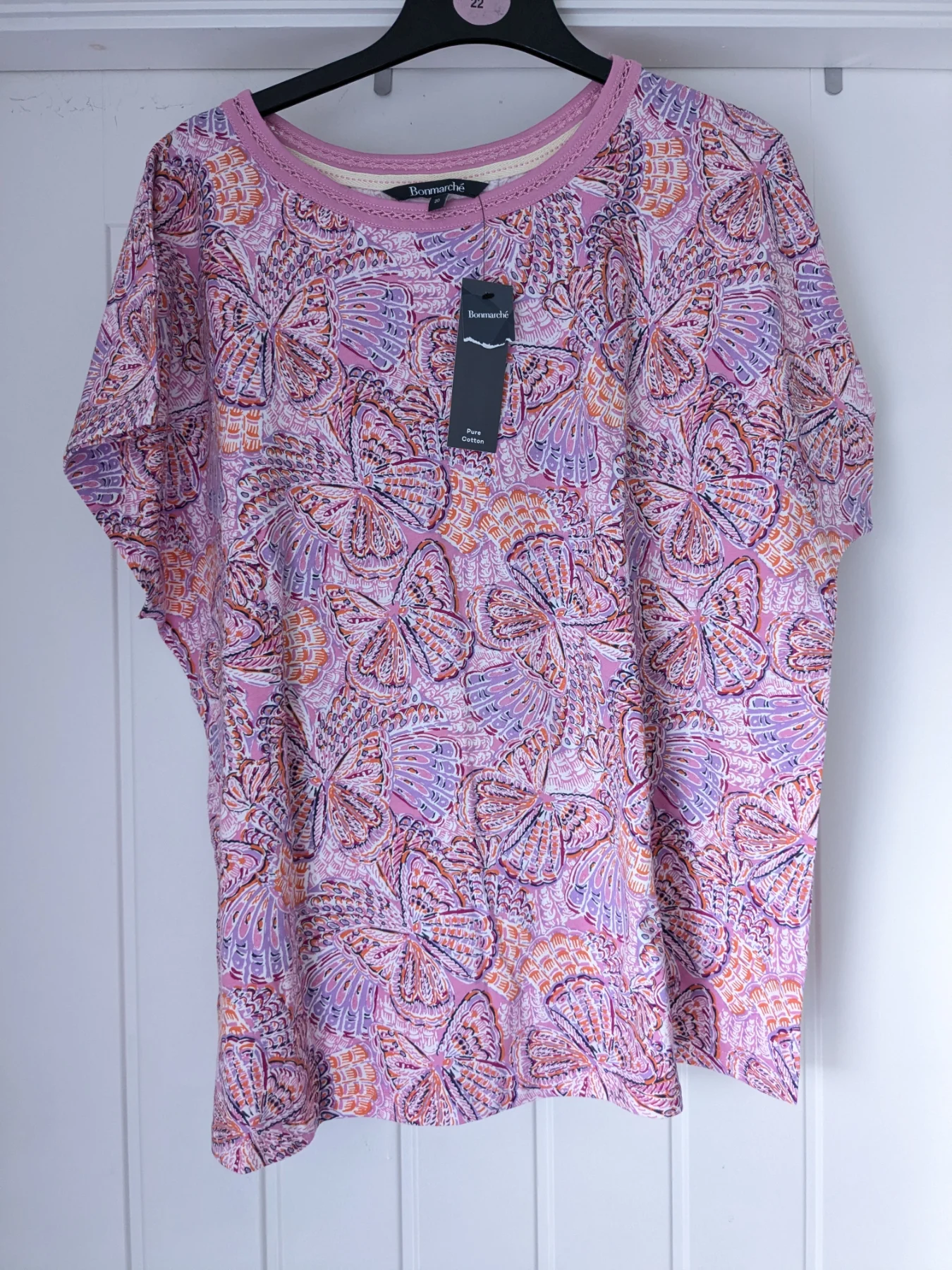 NWTS Bonmarche size 20 pink t shirt, short sleeved top, summer top.