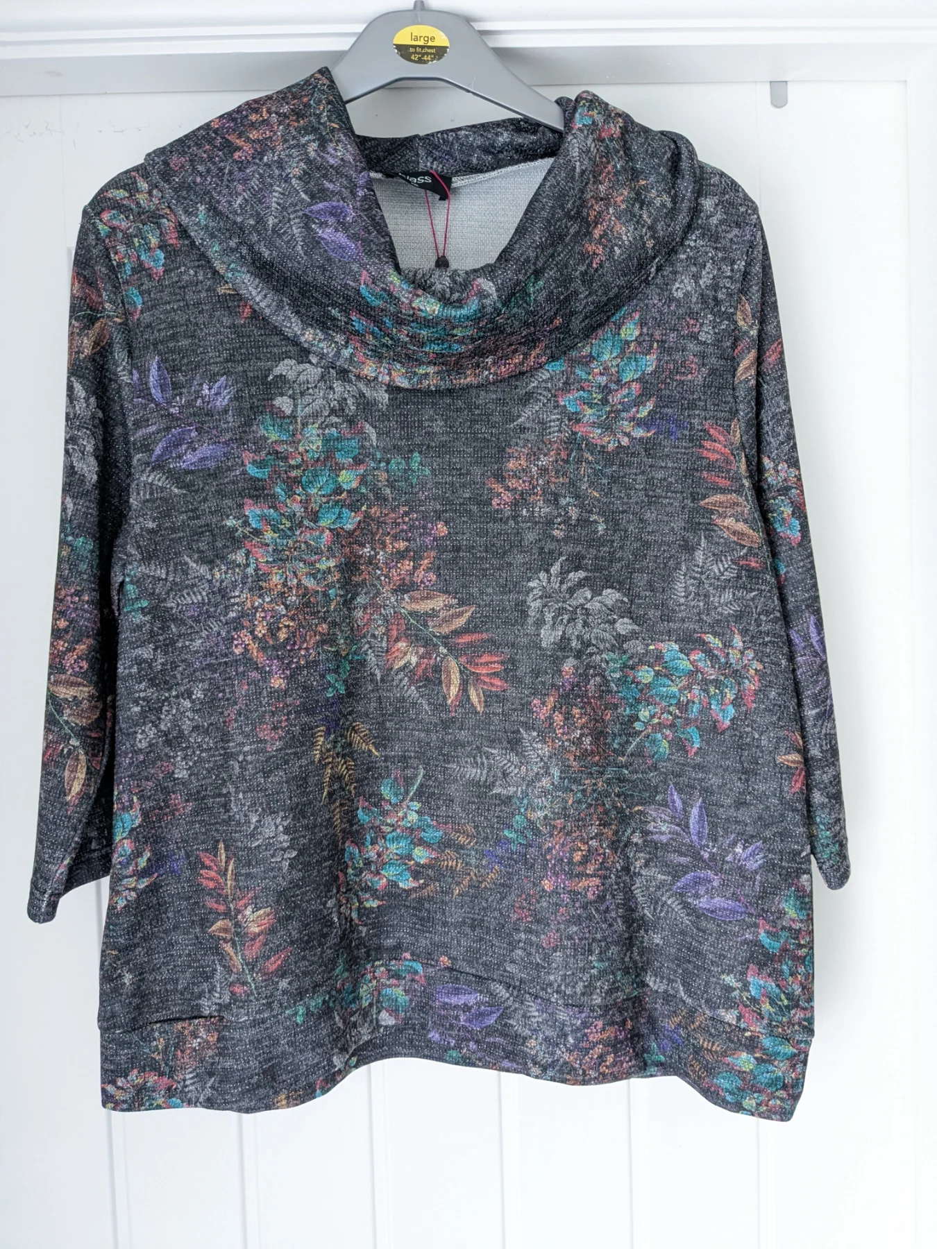 NWTS Klass cowl neck jumper/top size XXL, shimmer top, autumn jumper, winter jumper, thin jumper.