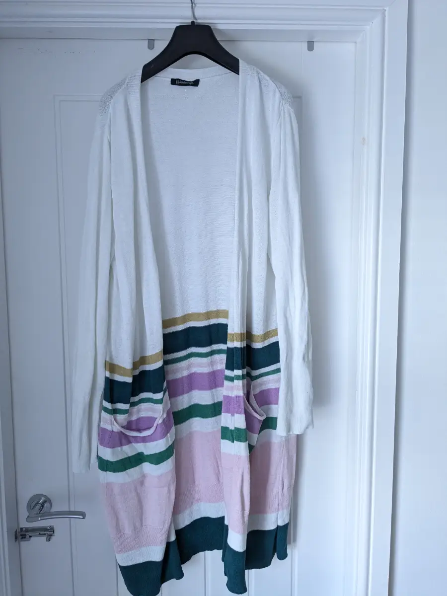 Kaleidoscope size 18 long cardigan, cotton and linen cardigan, autumn cardigan.