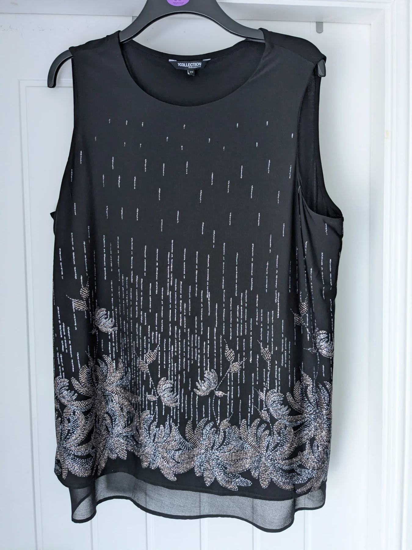 Debenhams evening blouse, size 22, sleeveless top, glittering top, evening top, special occasion blo