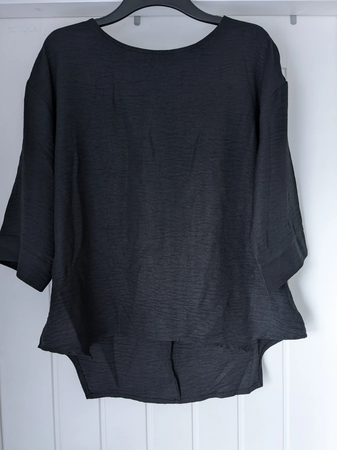 Black blouse, size 1XL, new without tags, long top, summer blouse, autumn blouse.