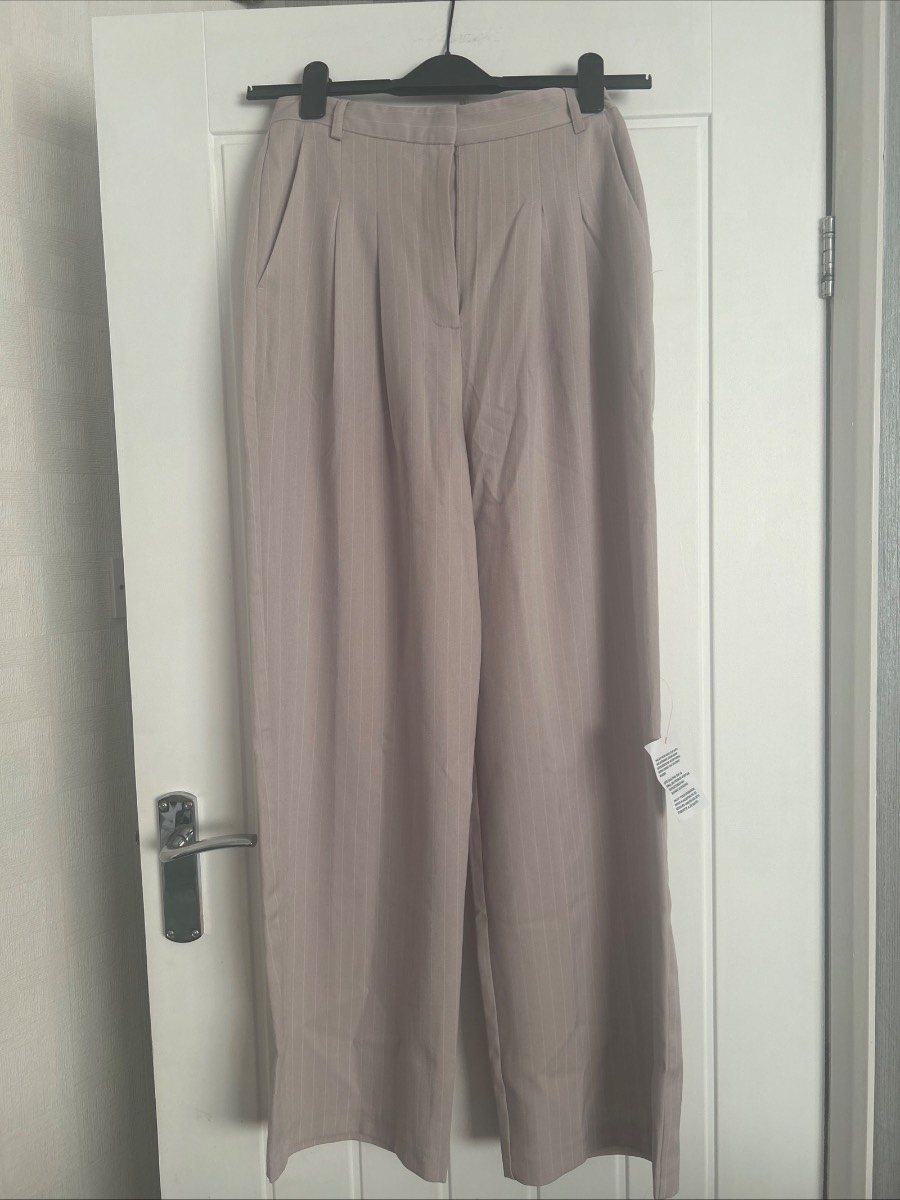 Womens size 10 miss selfridge wide pin striped trousers