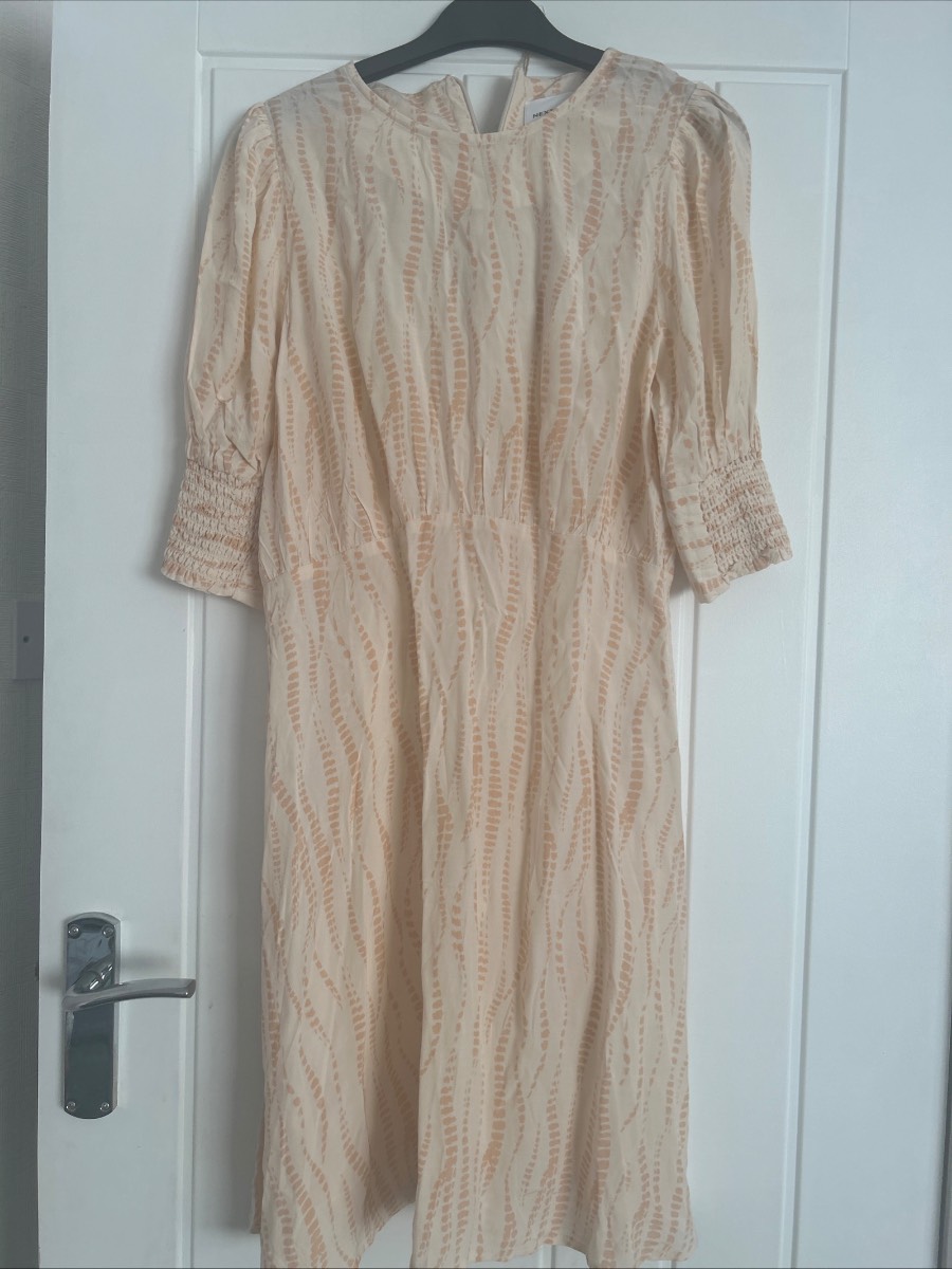 Womens next size 10 peach and cream summer dress