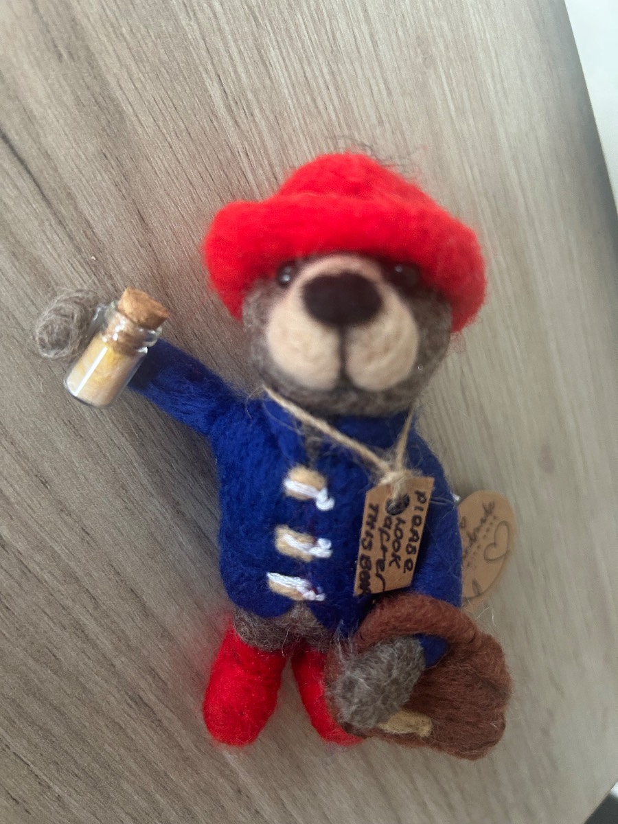 Handmade felted 5 inch inspired Paddington hanging decoration