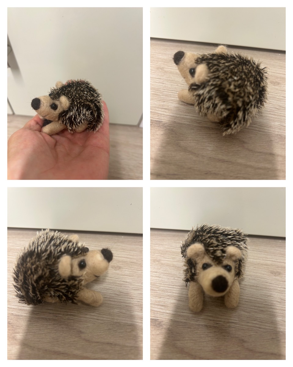 Handmade felted 3 inch hedgehog decoration