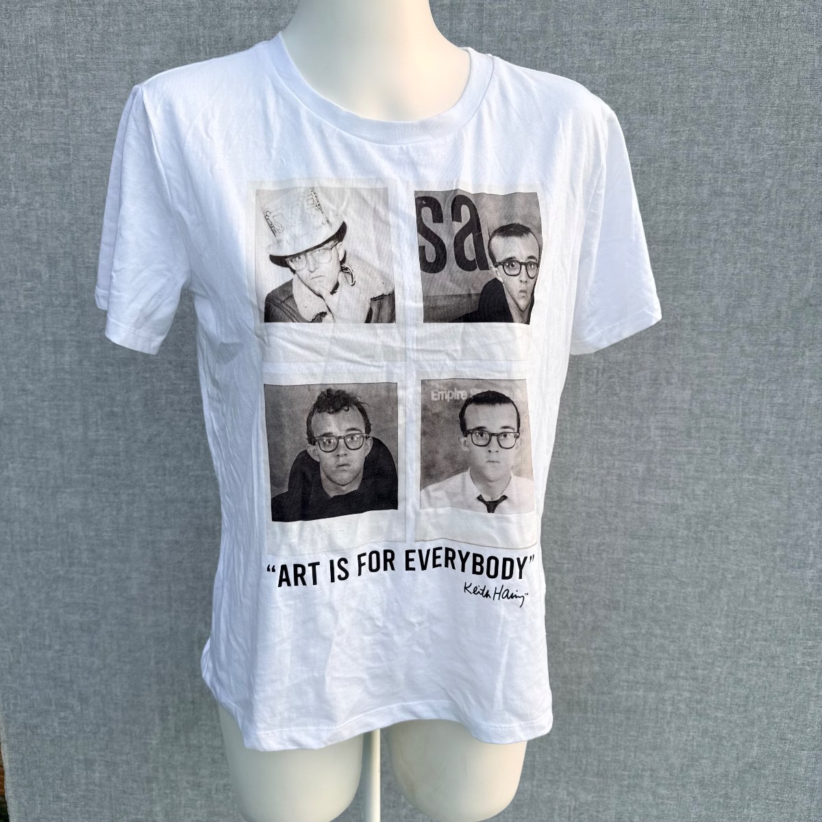 Keith Haring 80’s Inspired Pop Art Is For Everybody White Graphic T-Shirt Size M