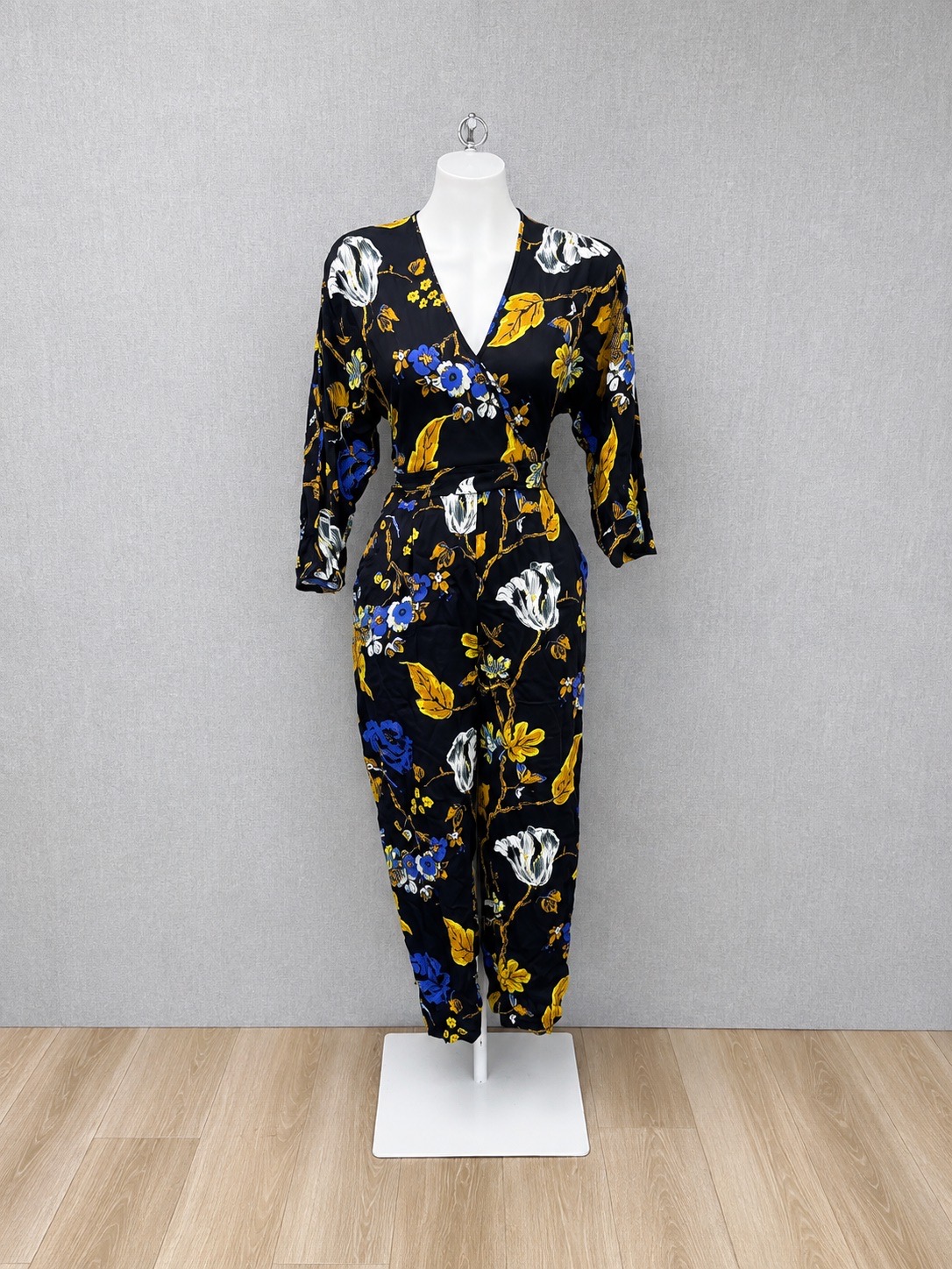 Whistles 100% Viscose Floral Wrap Belted Summer Wedding Occasion Jumpsuit UK 10