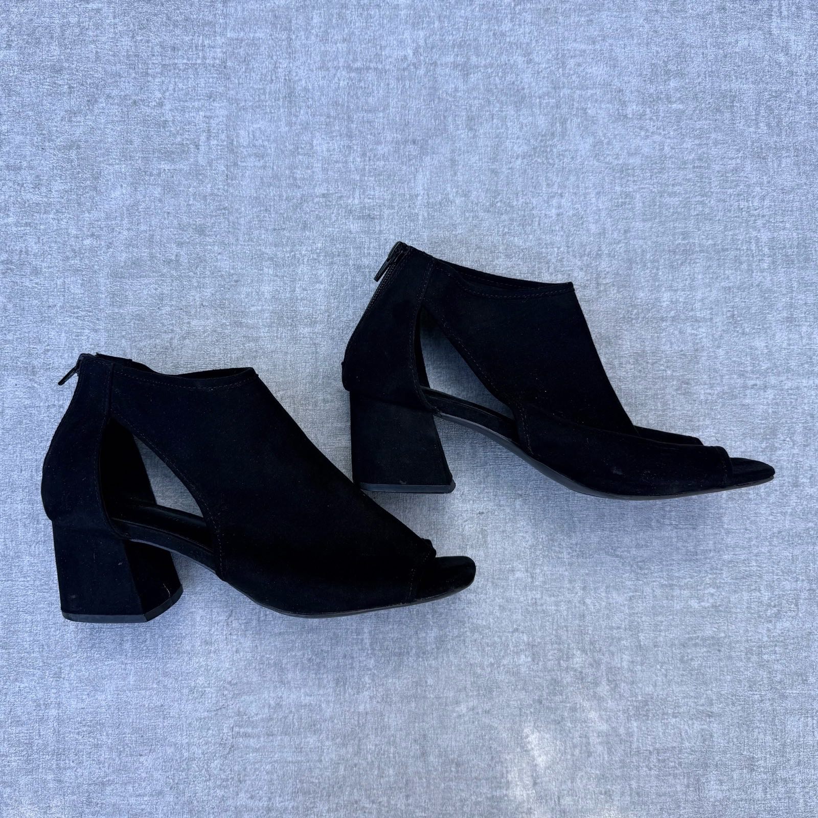 Next Forever Comfort Black Peep Toe Block Heel Ankle Shoes UK 6 EU 39