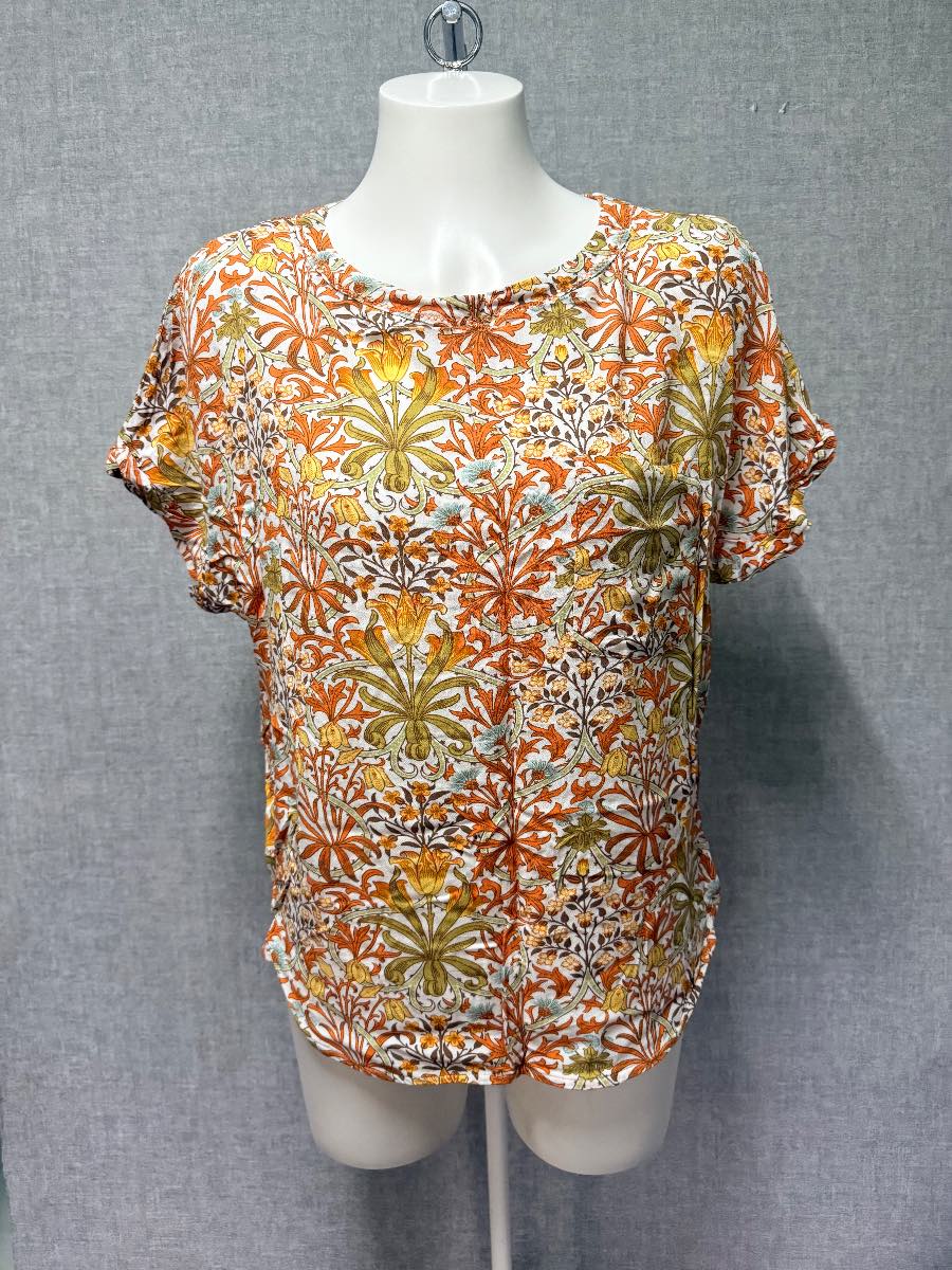 Next Petite x Morris & Co William Morris 100% Viscose Floral  Summer Holiday Blouse Top UK Size 16P