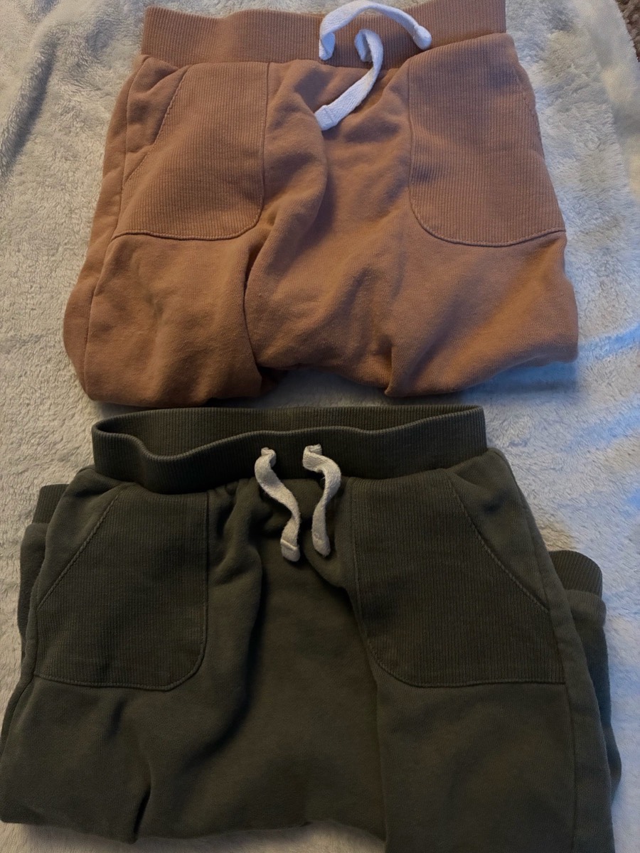 Bundle Set of 2 George Fleece Cuffed Joggers Tan & Khaki 9-12 Months