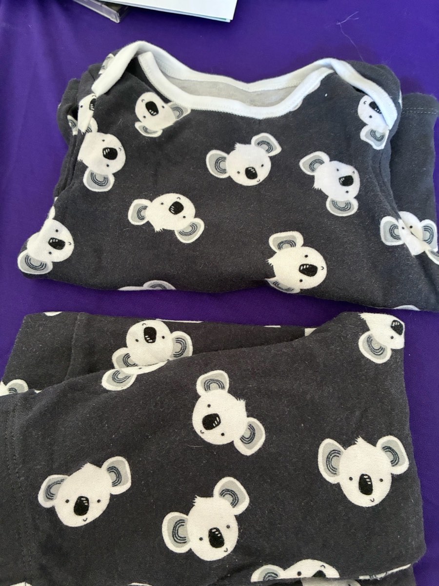 Nutmeg Baby Charcoal Grey Koala Pyjamas Set 2 Piece Outfit 12-18 Months 86cm