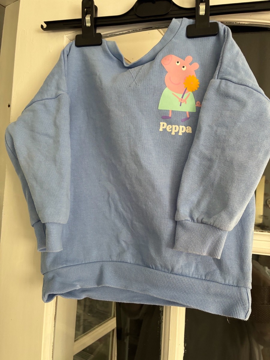 George ASDA Light Blue Peppa Pig Floral Sweatshirt Age 3-4 Years (98-104cm)