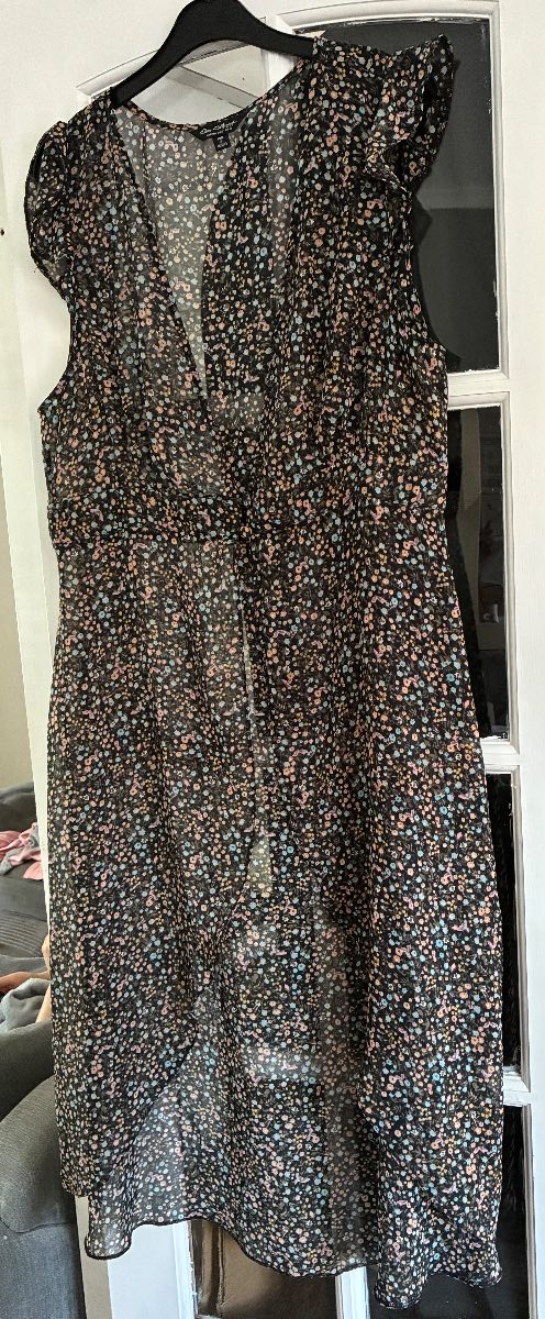 MISS SELFRIDGE Floral Chiffon Beach Cover Up Dress UK 16