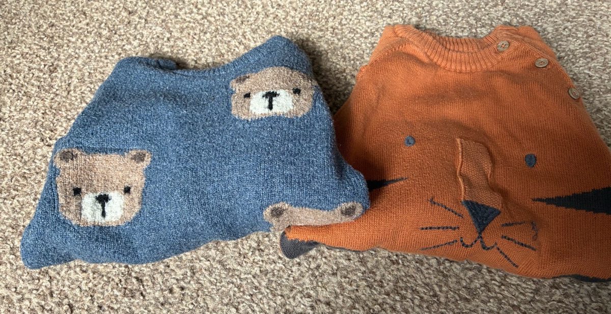 Bundle Set of 2 Toddler Knit Jumpers Tiger & Teddy Bear 18-24 Months (1.5-2Y)