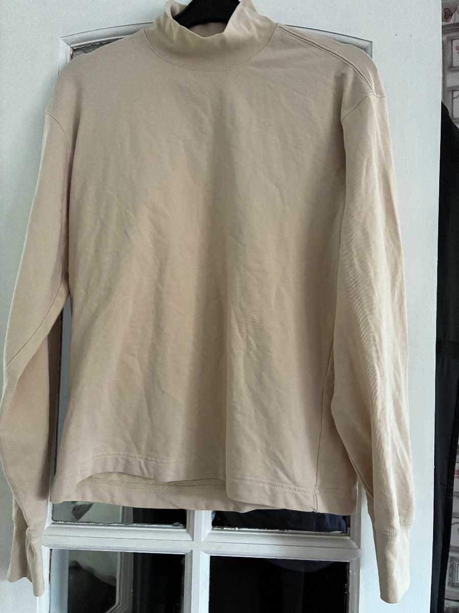 UNIQLO U HEATTECH High Neck Long Sleeve Top Beige Small