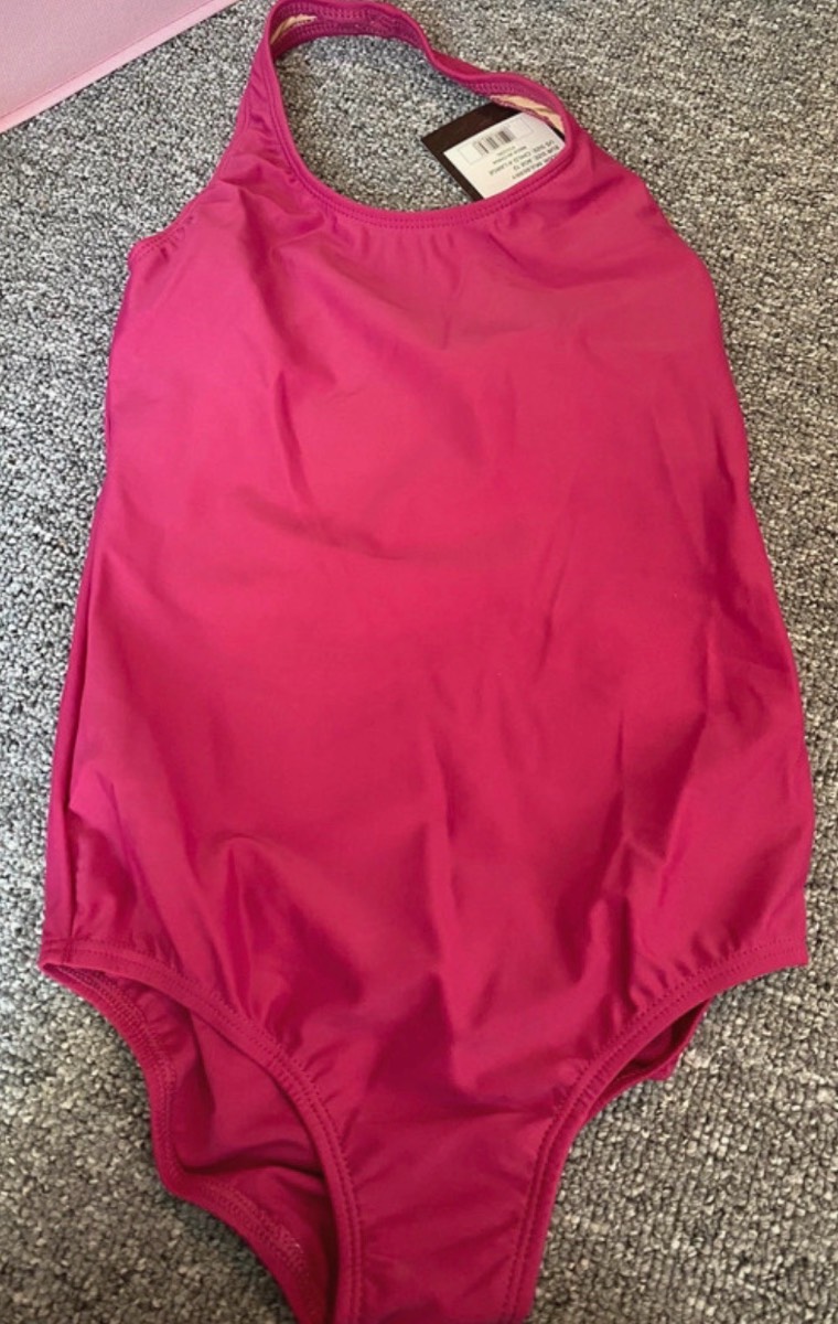 BNWT Plume P28C Mulberry Halterneck Dance Leotard Child Large / Age 12