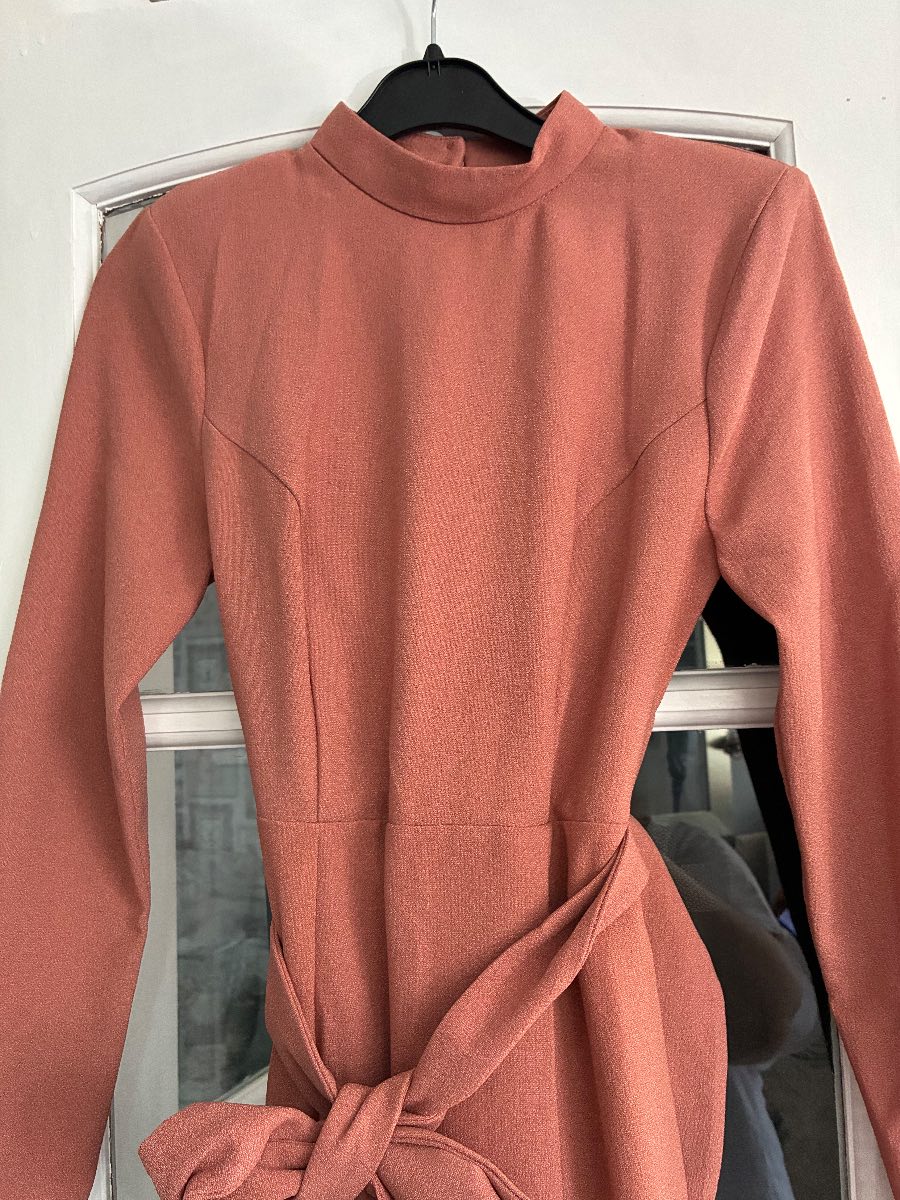 ASOS Petite High Neck Tie-Waist Midi Dress – UK 4 (Brand New / Never Worn)